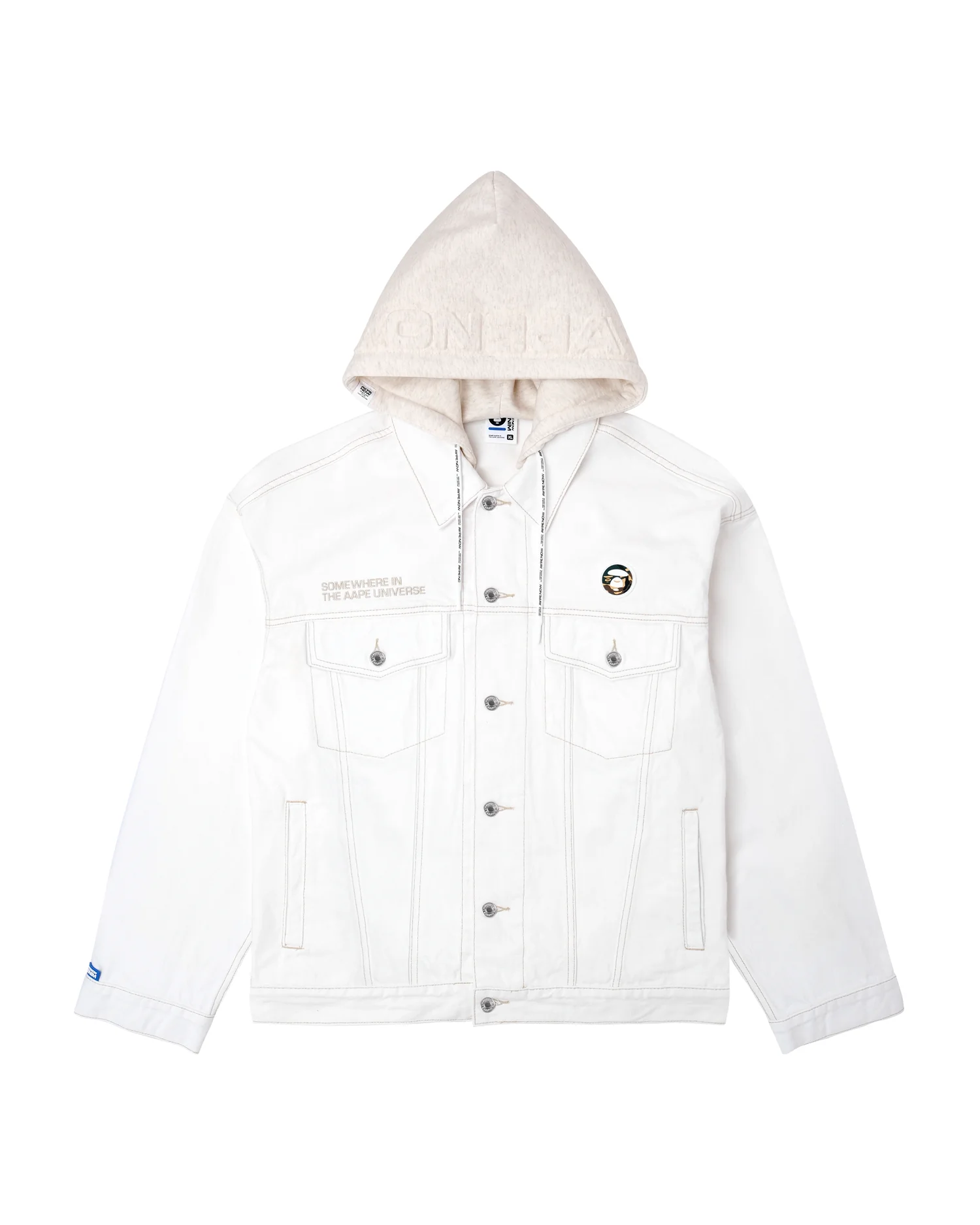 Moonface reversible panelled hooded jacket
