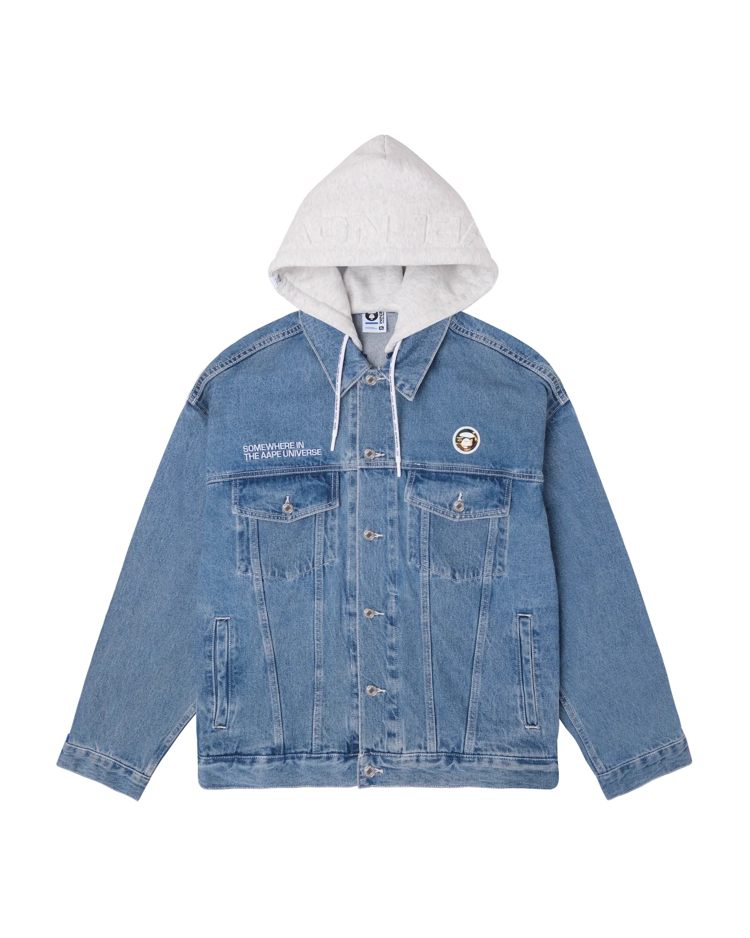 Moonface reversible panelled hooded jacket