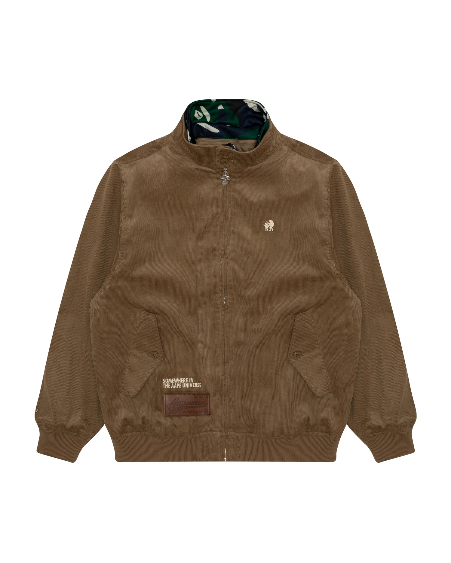 Logo embroidered corduroy jacket
