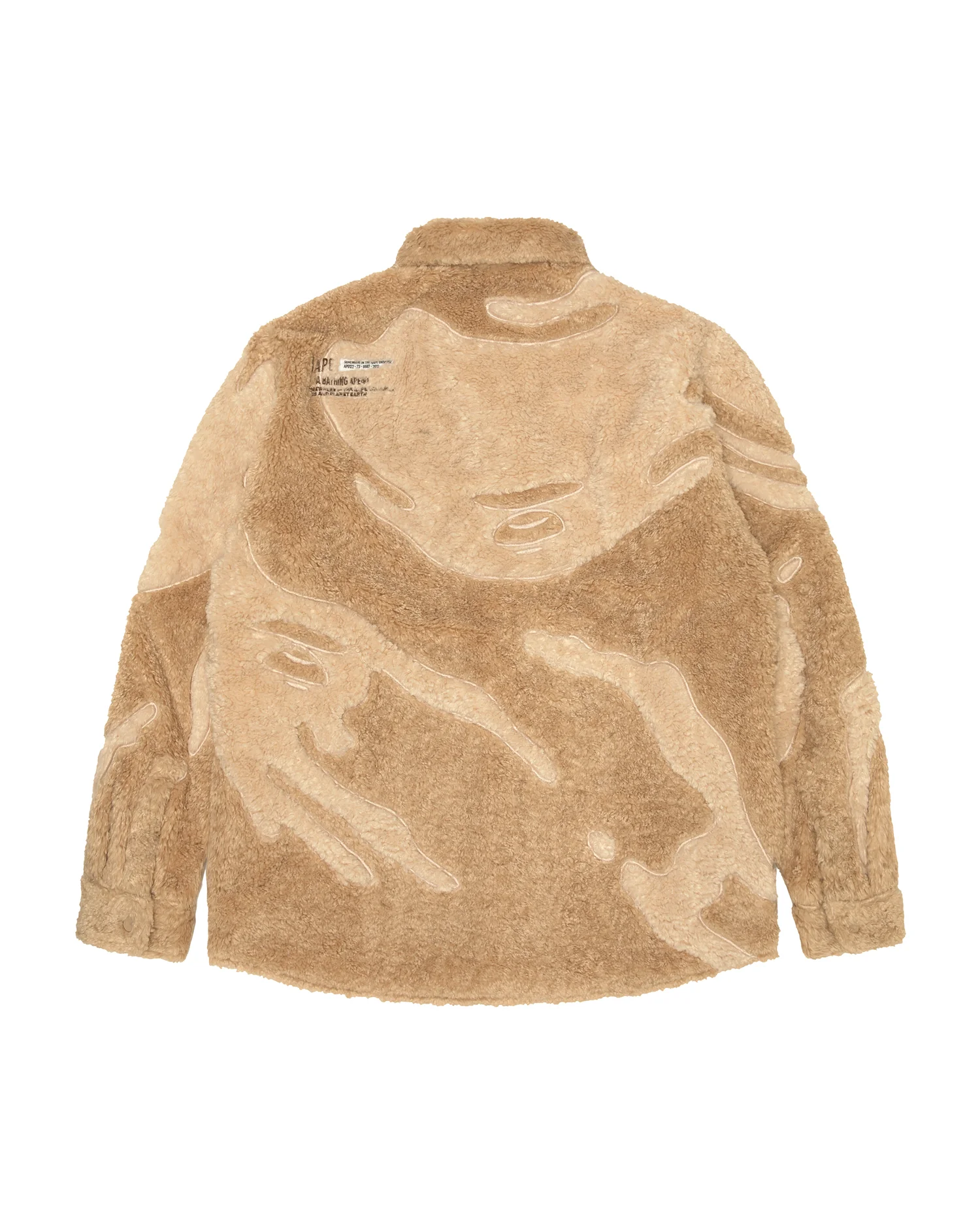 Moonface patch fleece shirt jacket - Image 2
