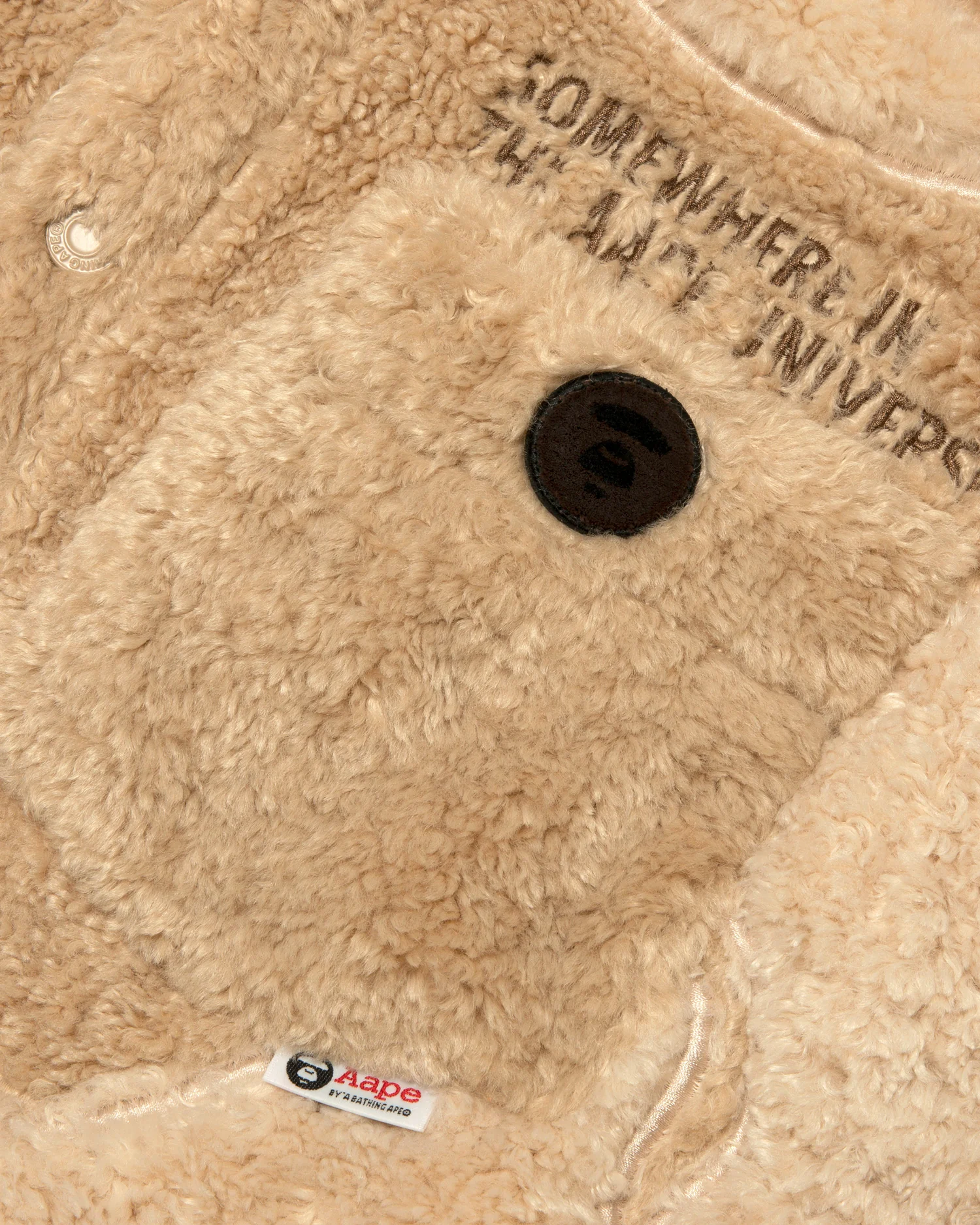 Moonface patch fleece shirt jacket - Image 4