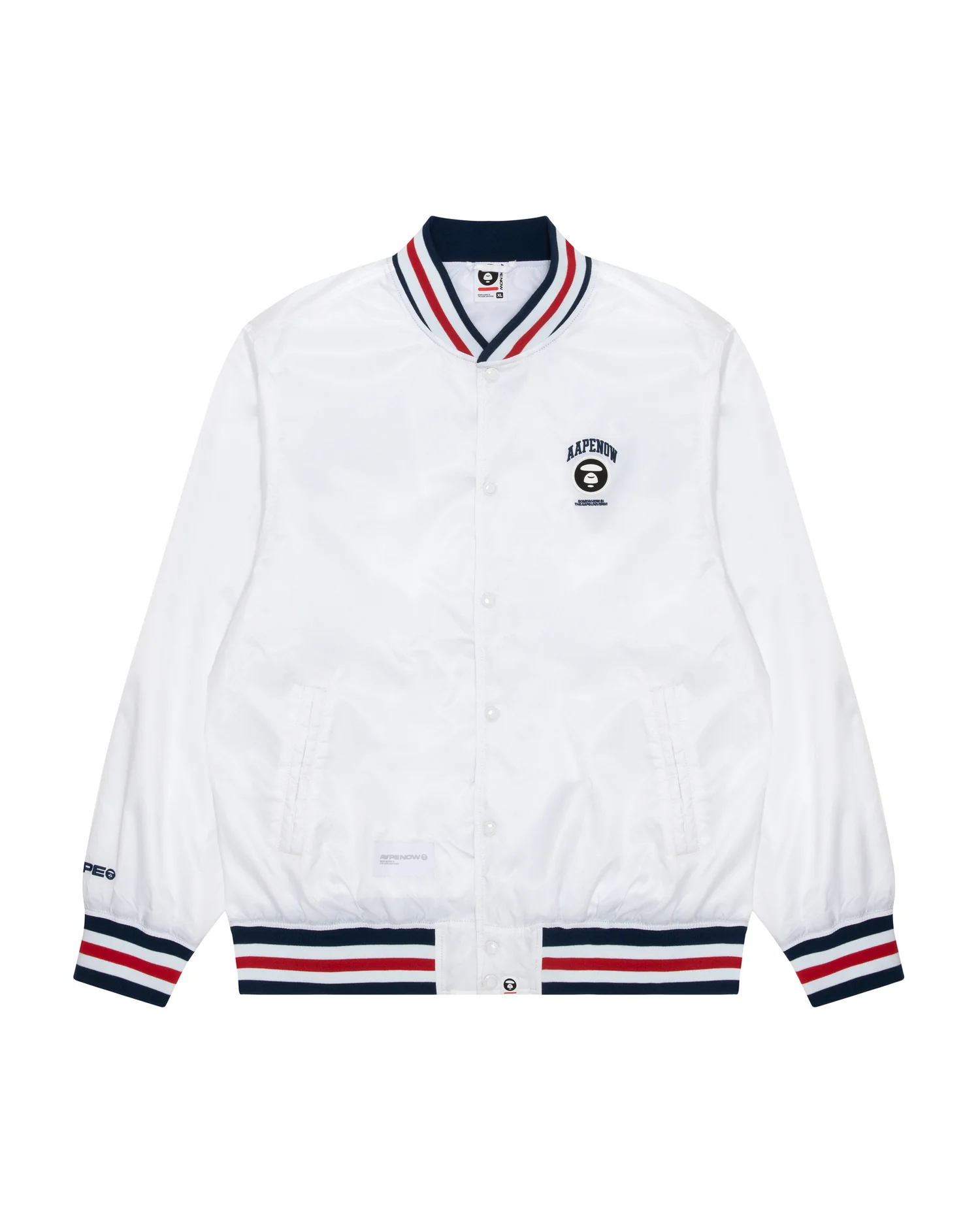 Moonface patch jersey baseball jacket - Image 11