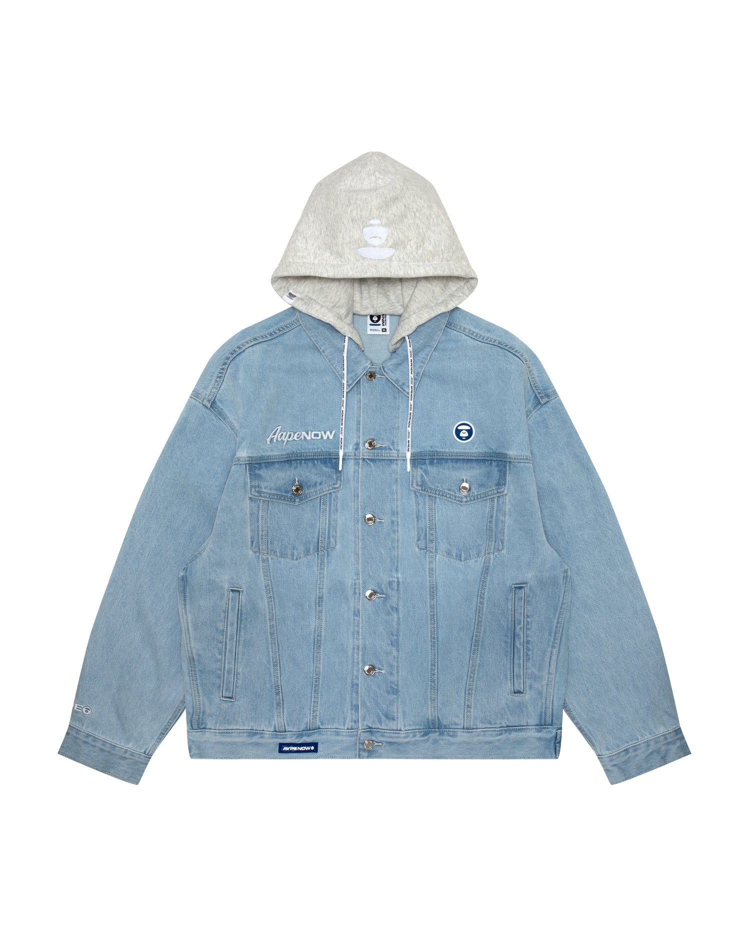 Moonface panelled hooded denim jacket - Image 11