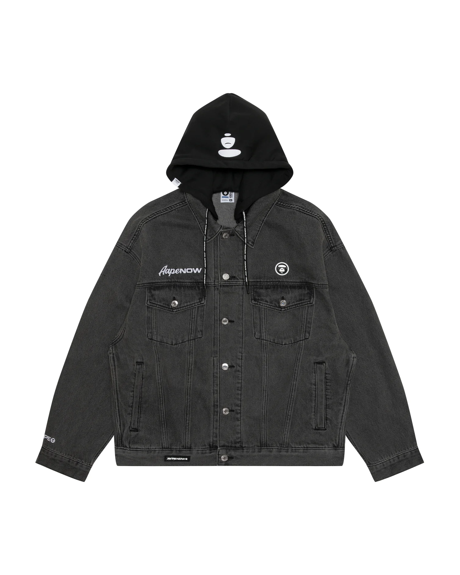 Moonface panelled hooded denim jacket - Image 6