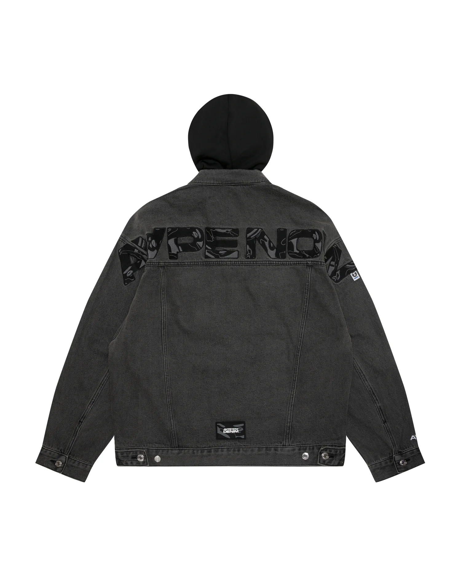 Moonface panelled hooded denim jacket - Image 7
