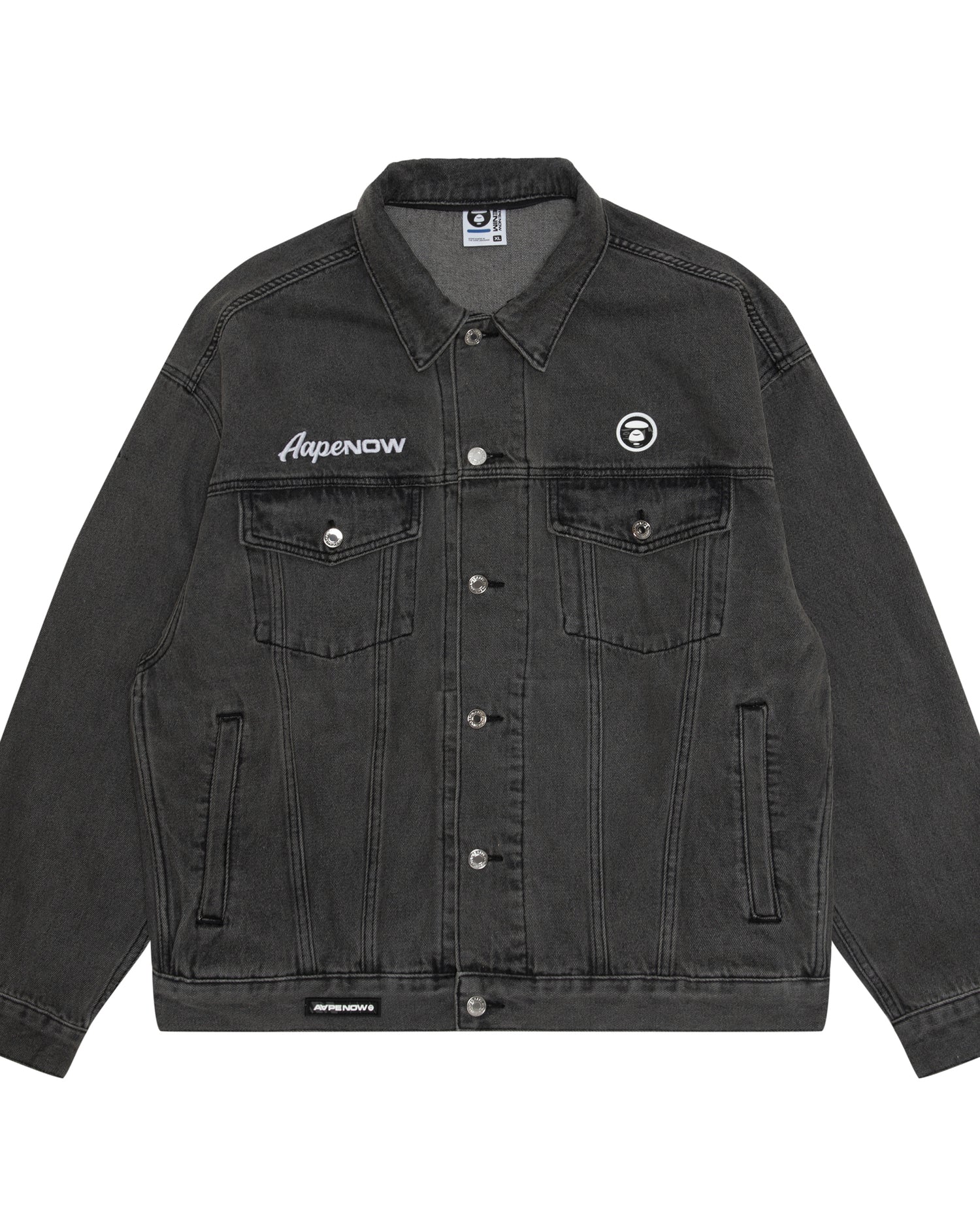 Moonface panelled hooded denim jacket - Image 8