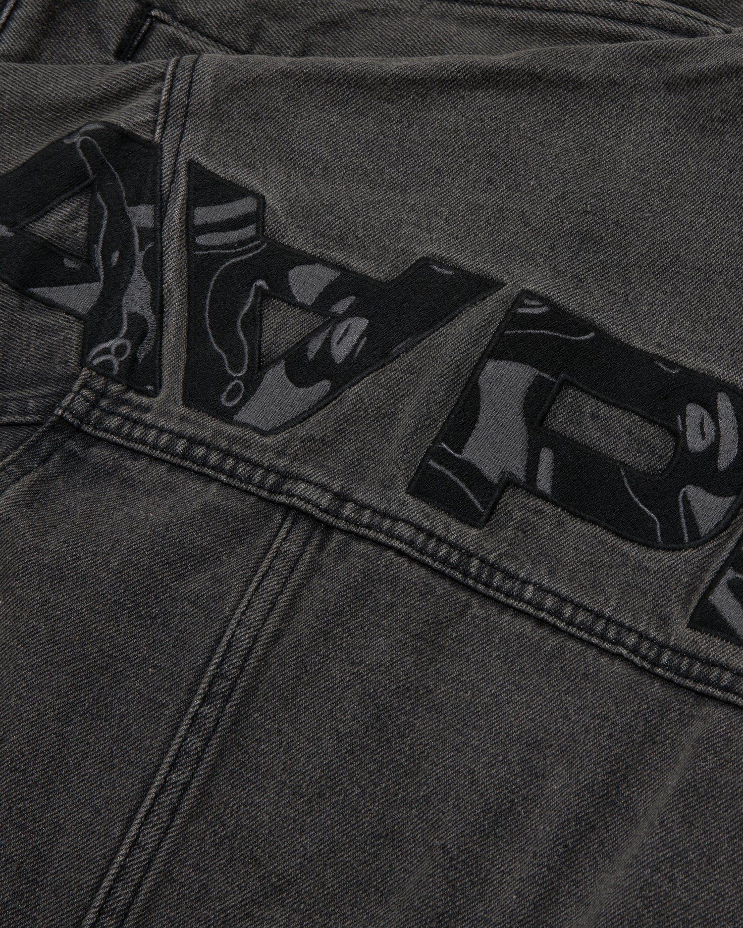 Moonface panelled hooded denim jacket - Image 9