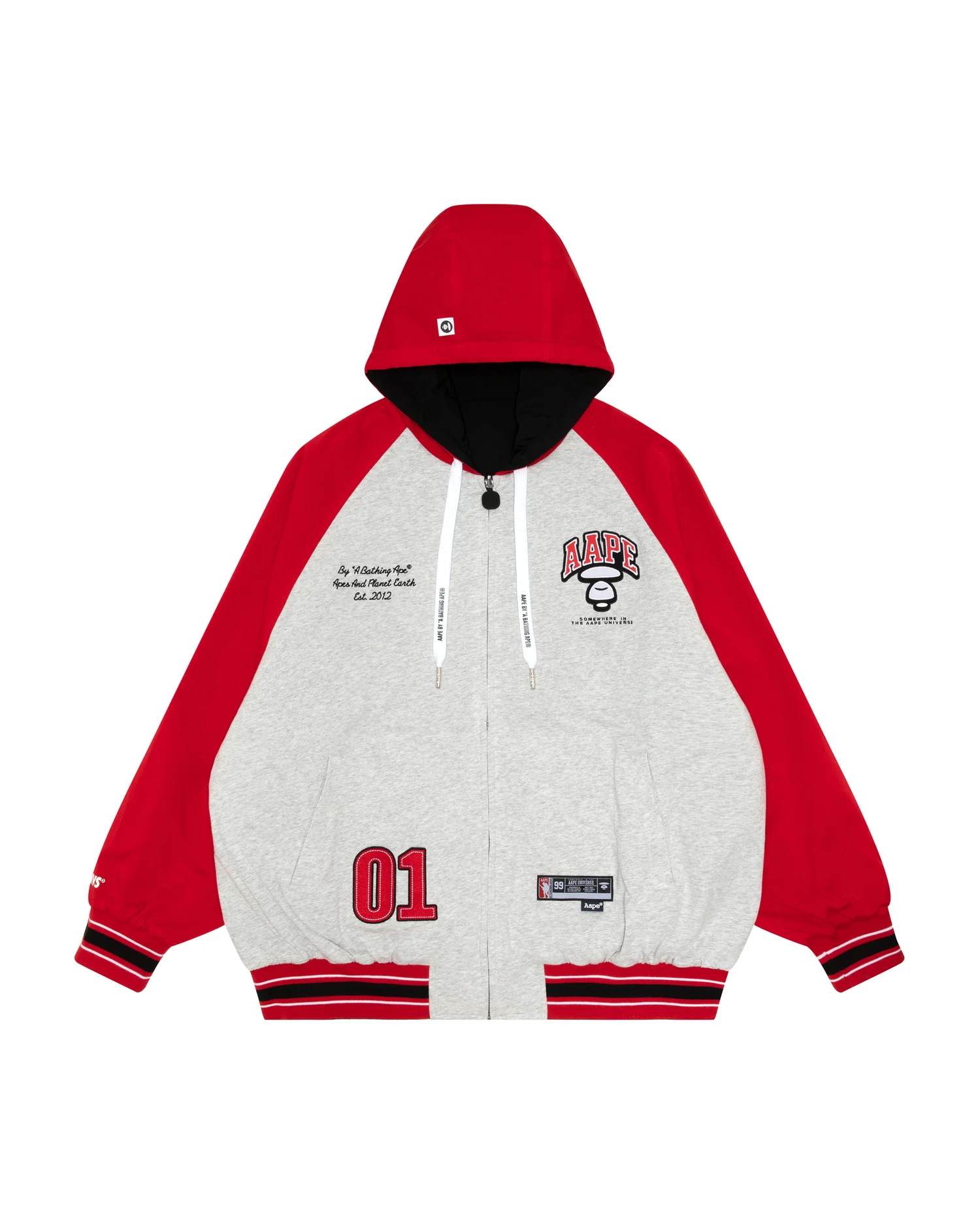 Moonface embroidered reversible zip-up hoodie - Image 8
