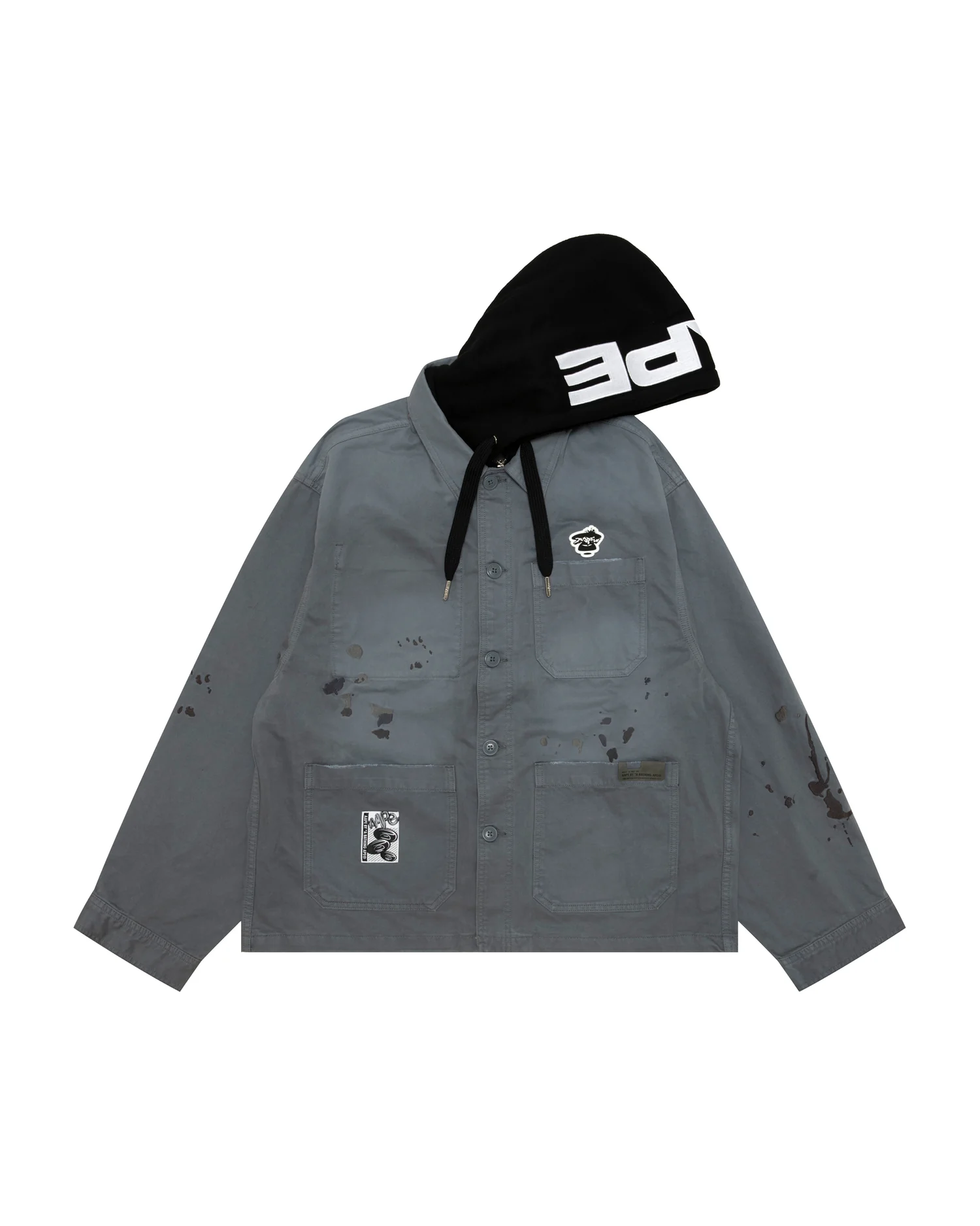 Hooded button down jacket