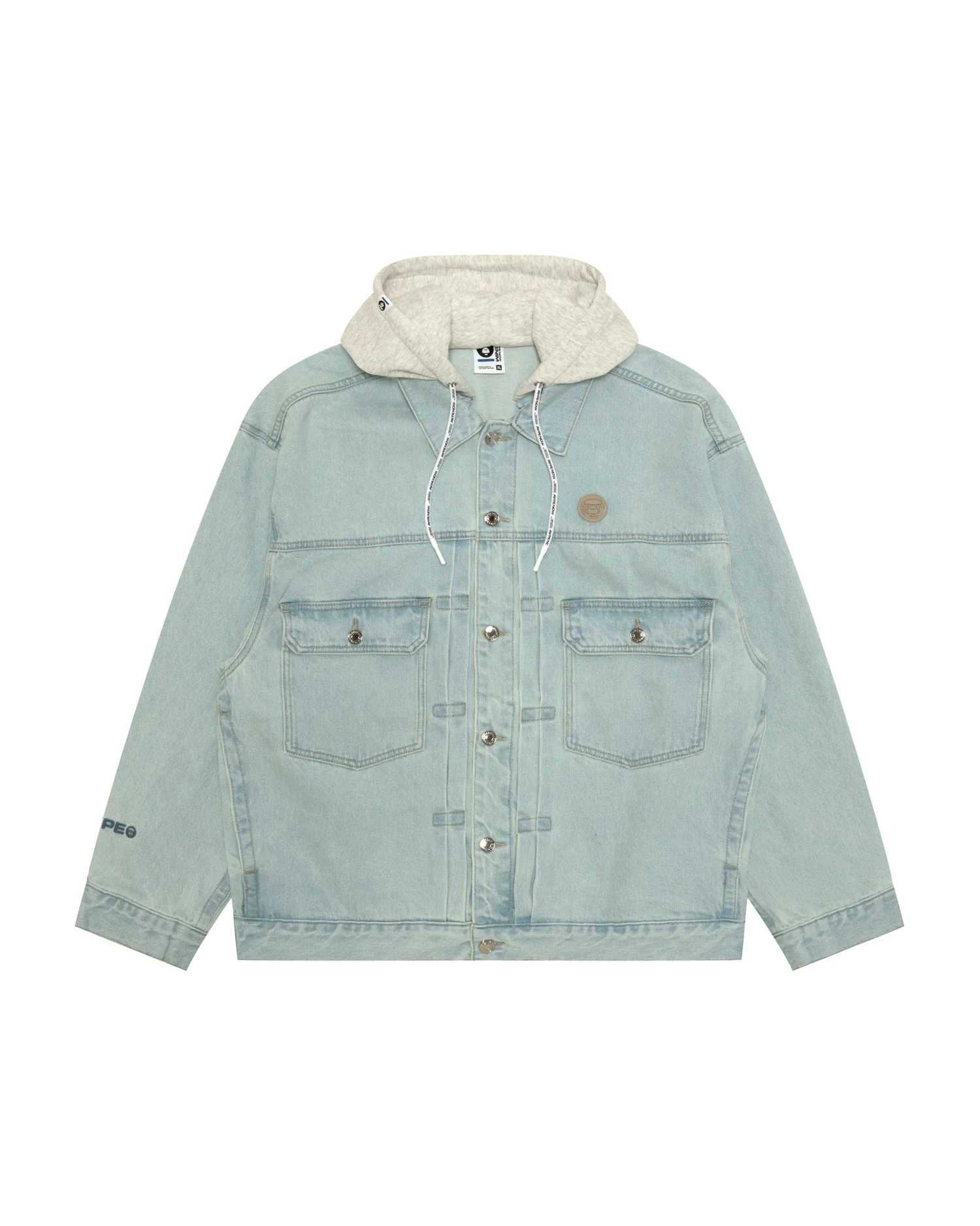 AAPENOW moonface hooded denim jacket