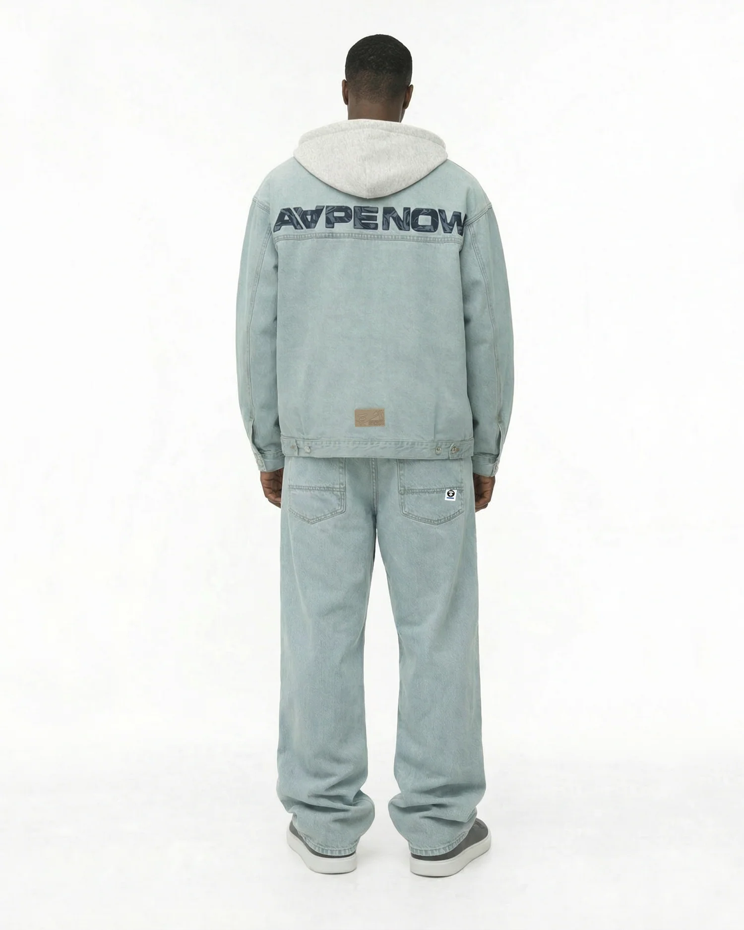 AAPENOW moonface hooded denim jacket - Image 3