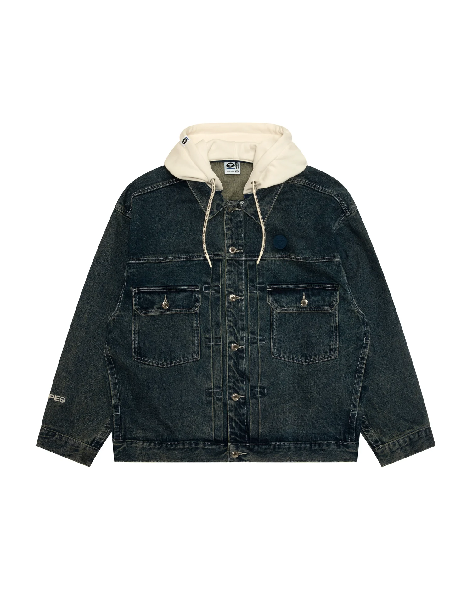 AAPENOW moonface hooded denim jacket
