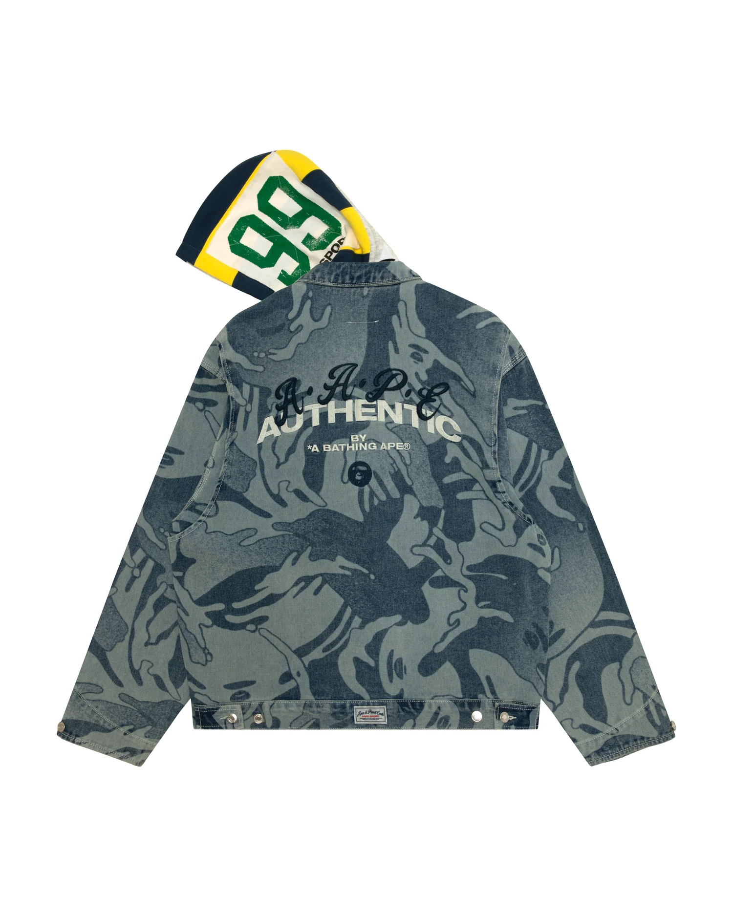 AAPEUNVS moonface hooded camo denim jacket - Image 4