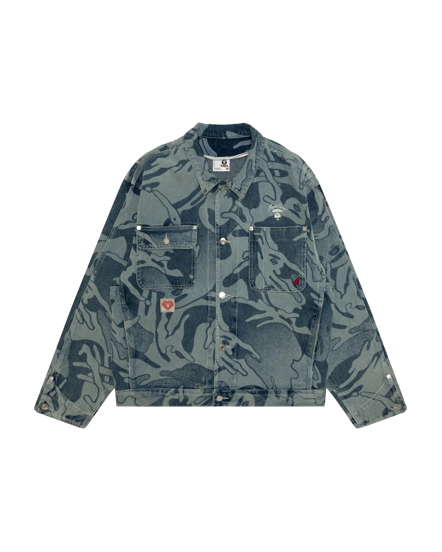 AAPEUNVS moonface hooded camo denim jacket - Image 5