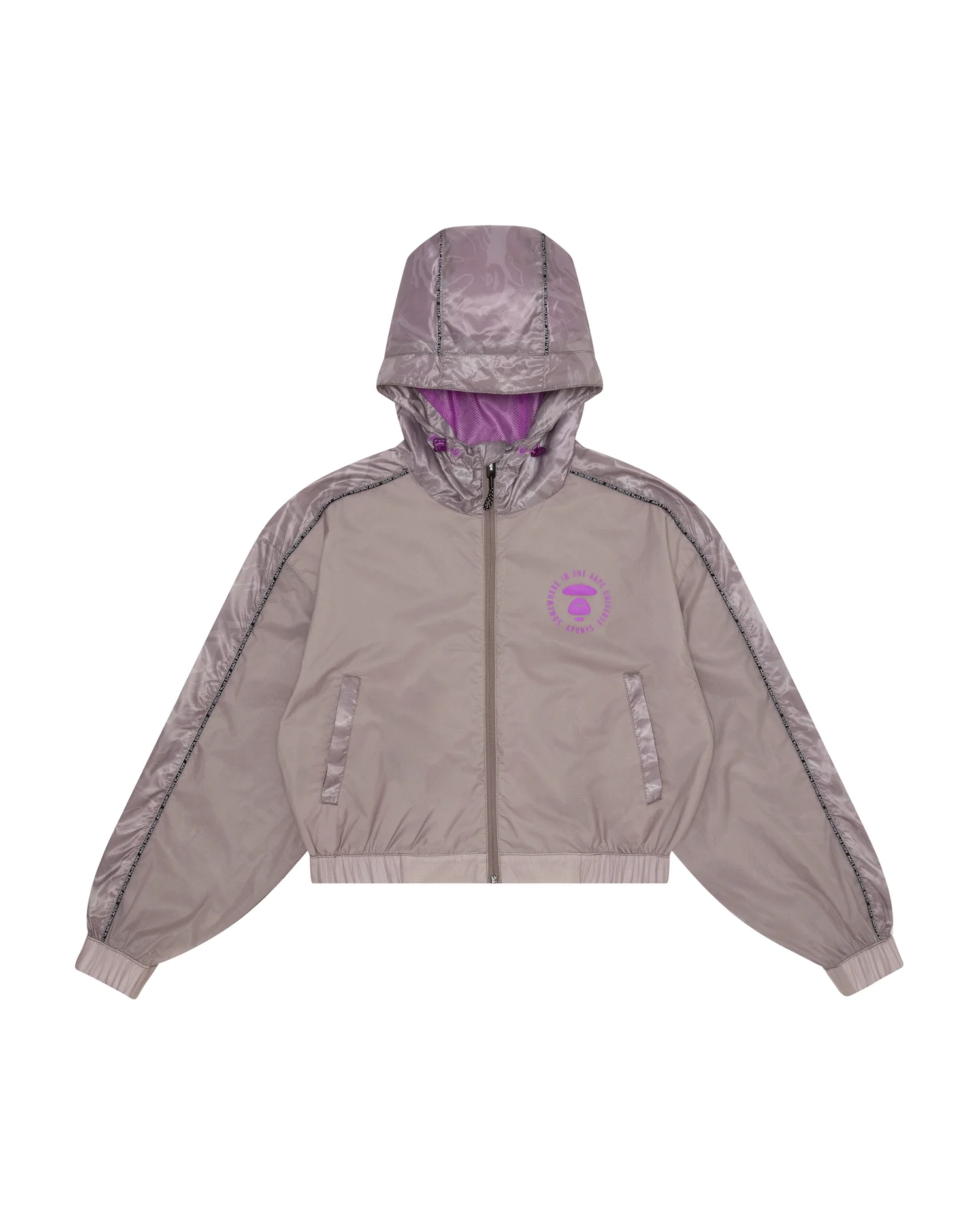 Moonface camo-panelled hooded zip jacket