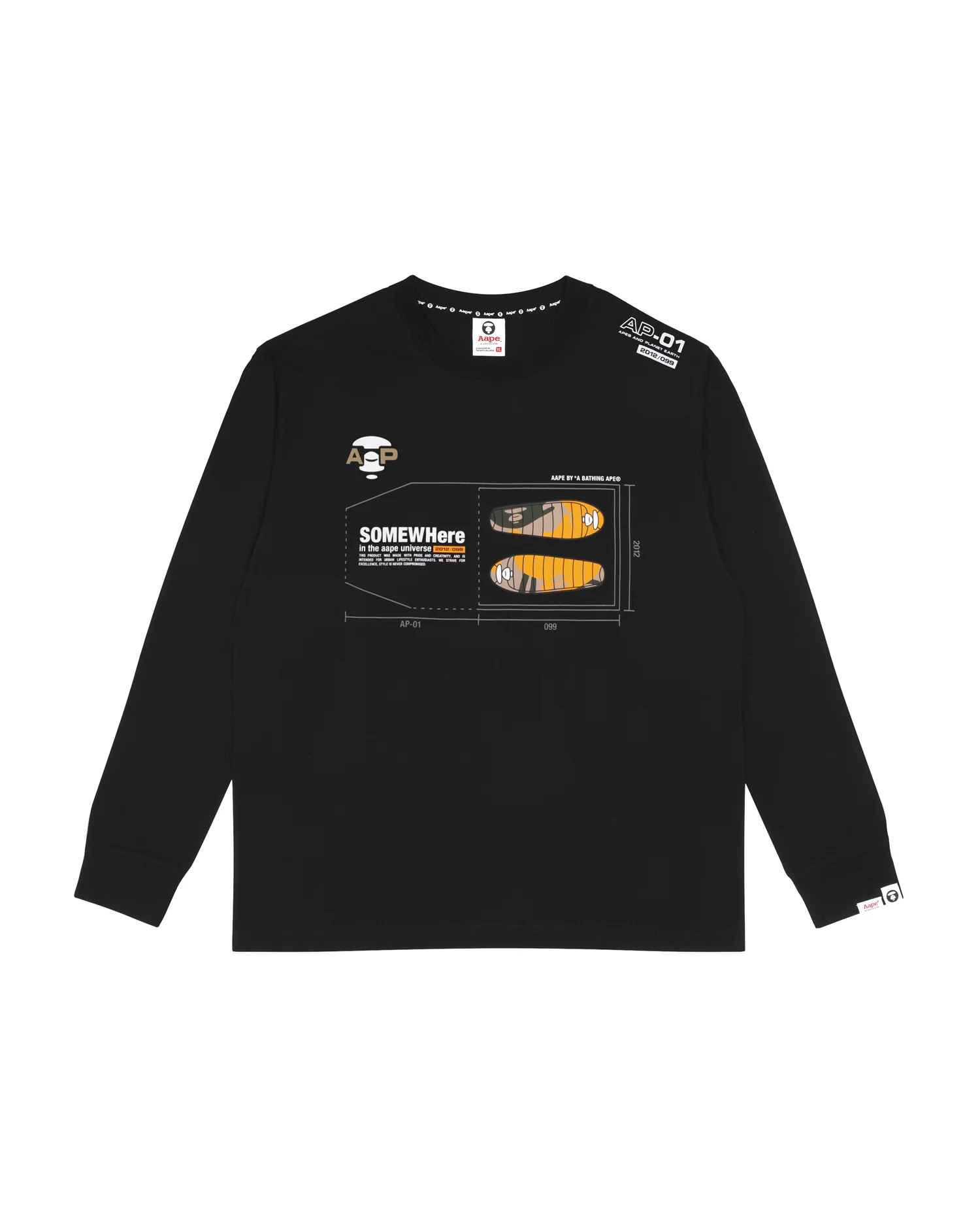 Moonface graphic print L/S tee