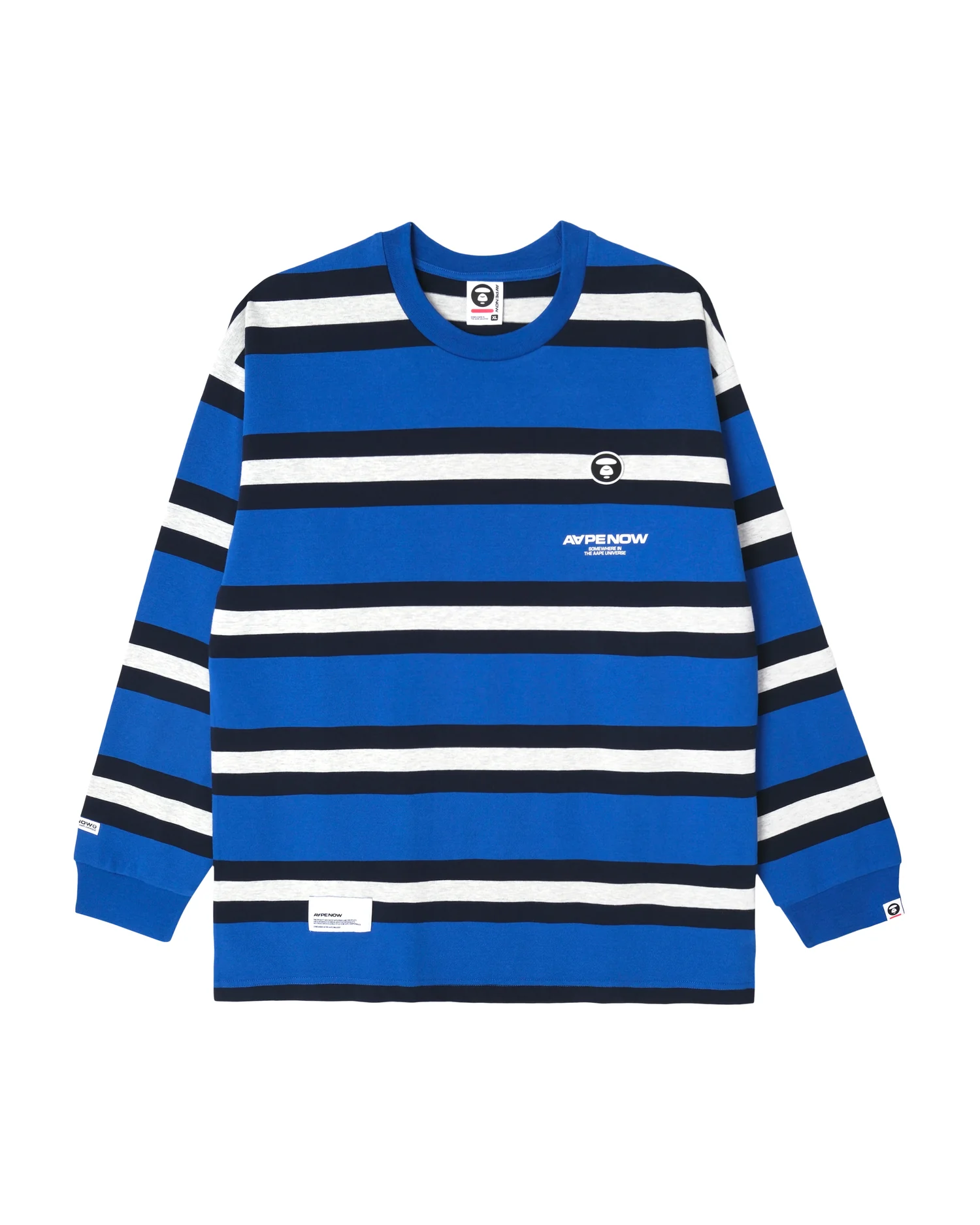 Moonface striped long-sleeve tee