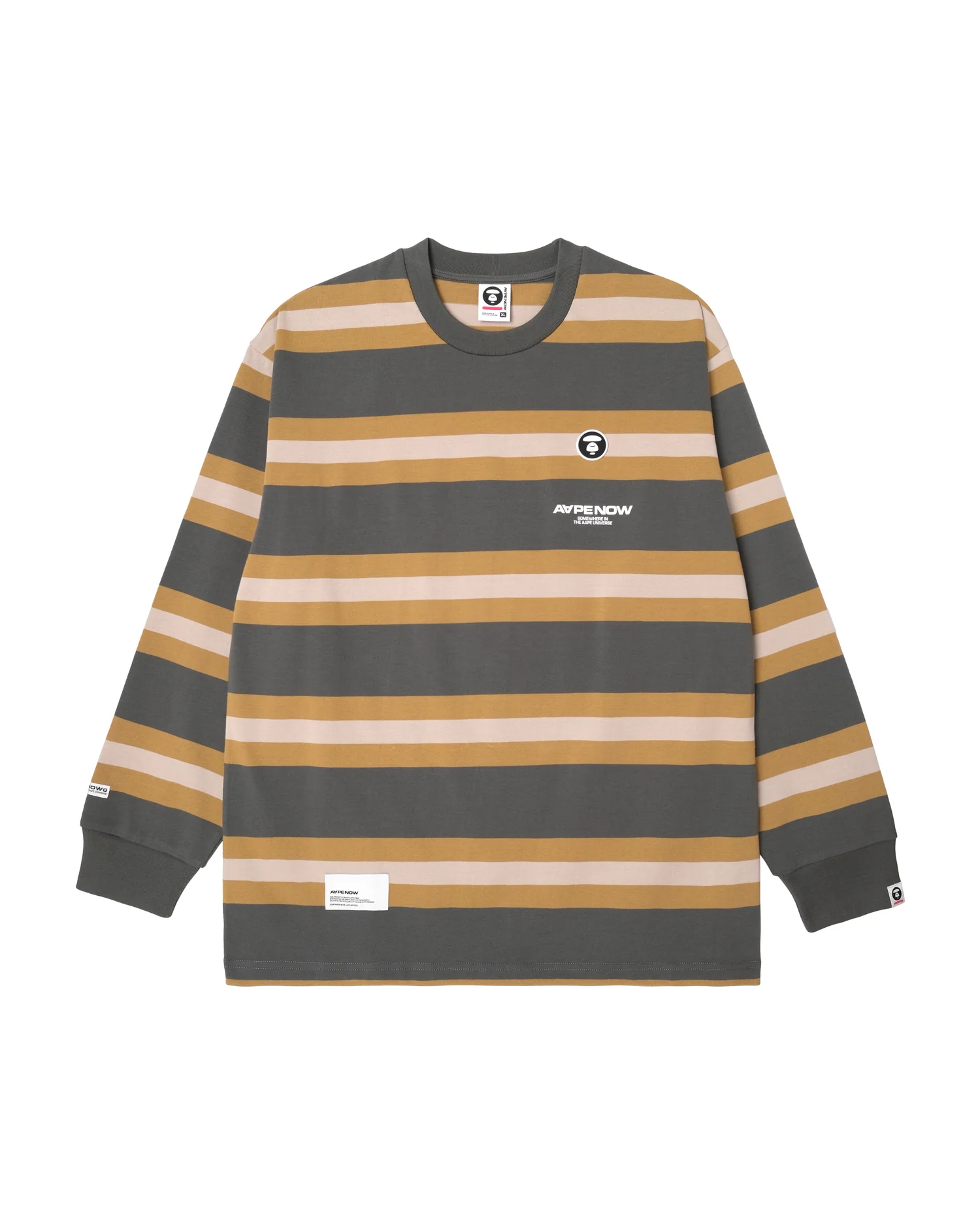 Moonface striped long-sleeve tee