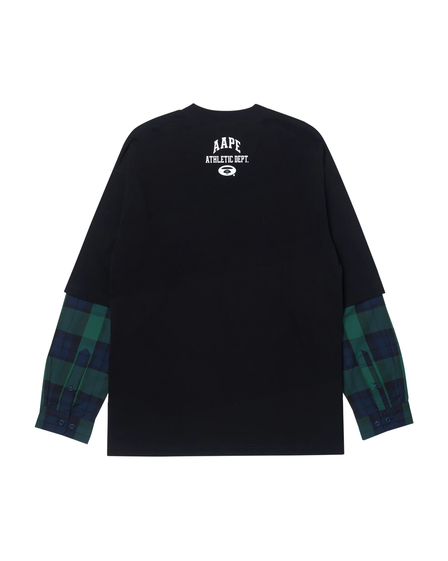 Moonface plaid-panelled long-sleeve tee - Image 2