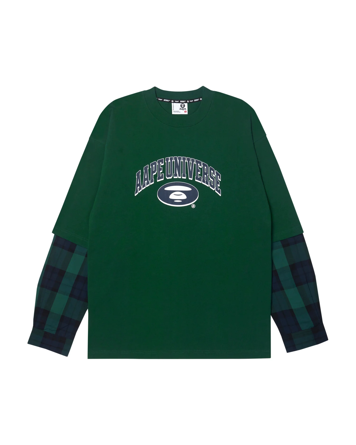 Moonface plaid-panelled long-sleeve tee - Image 6