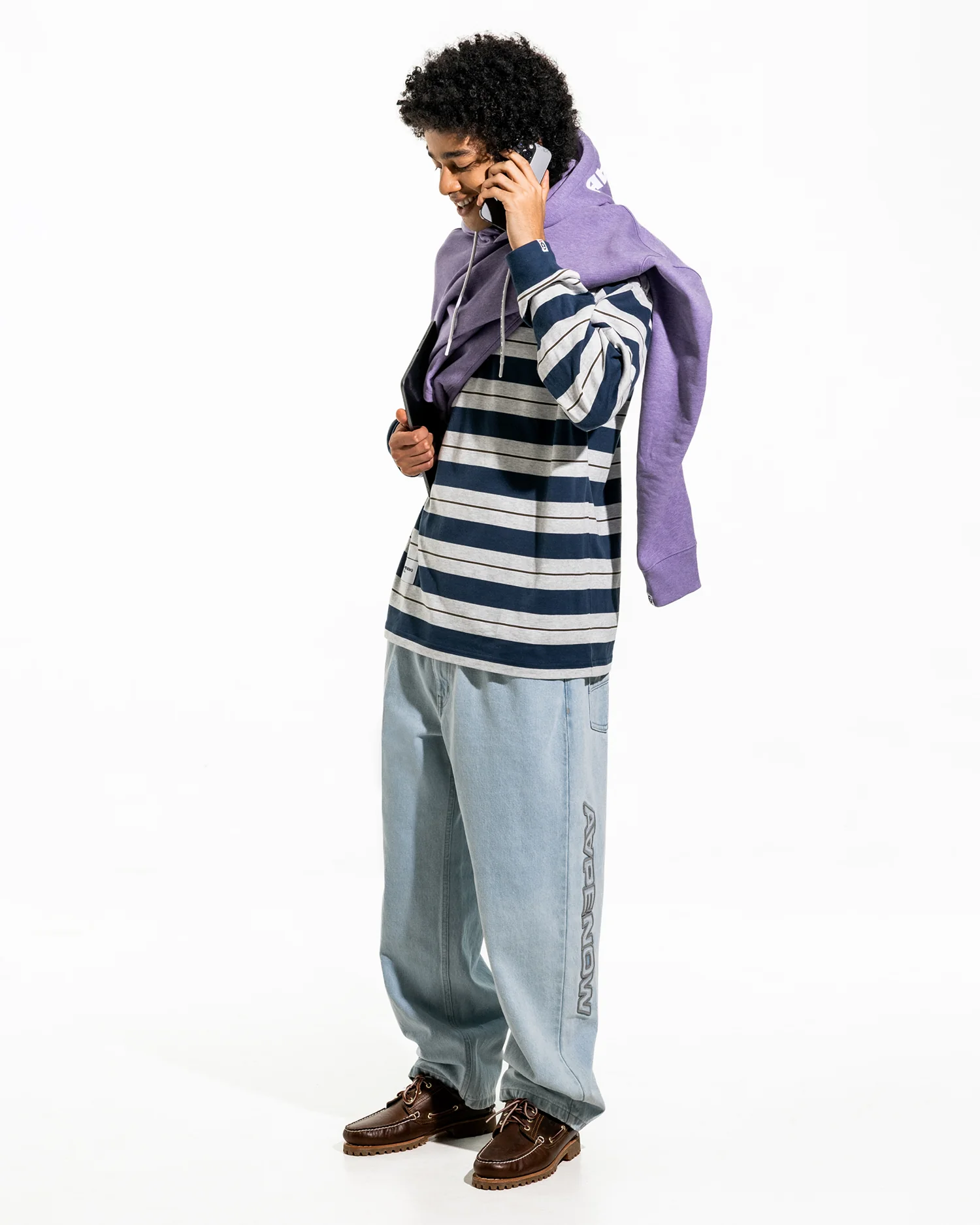 AAPENOW moonface striped long sleeve tee - Image 2