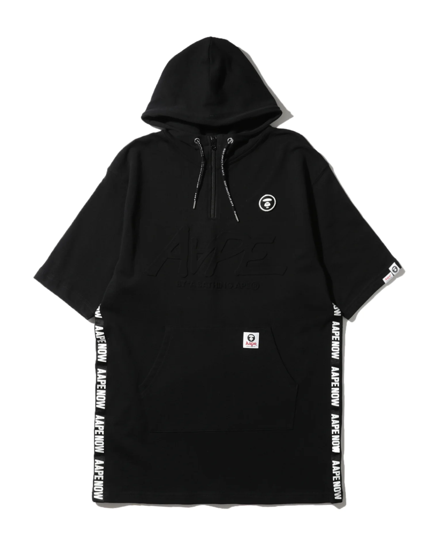 Logo taped short sleeve hoodie