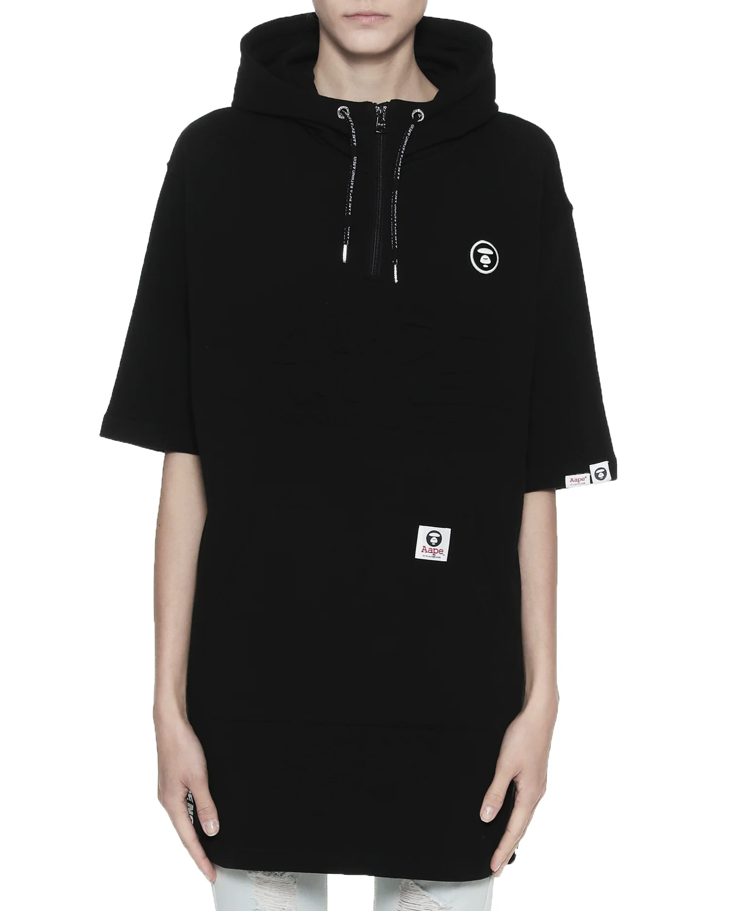 Logo taped short sleeve hoodie - Image 2