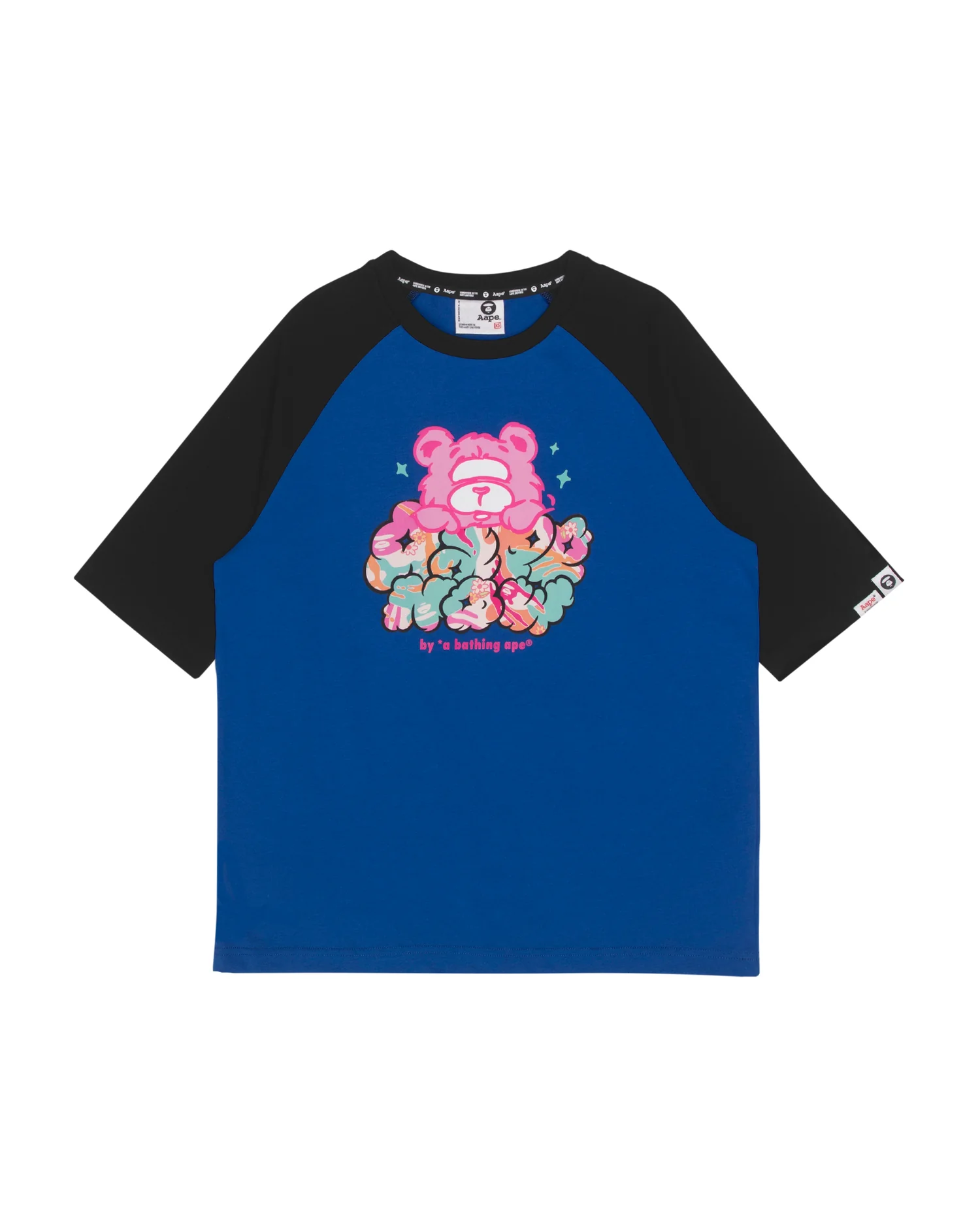 Moonface bear graphic raglan tee
