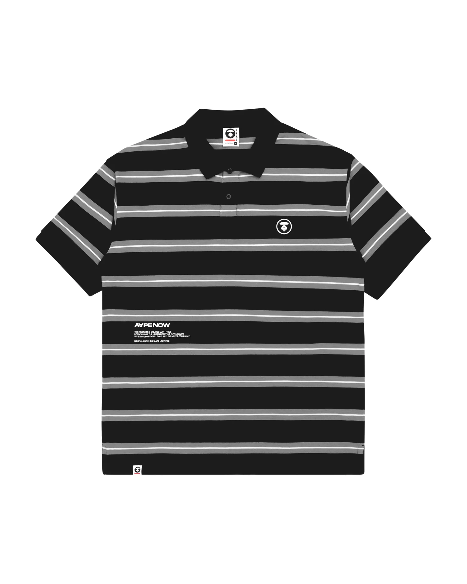 Moonface striped polo