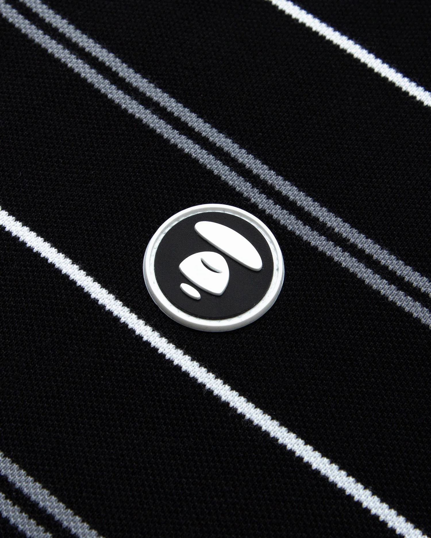 Moonface patch striped polo - Image 3