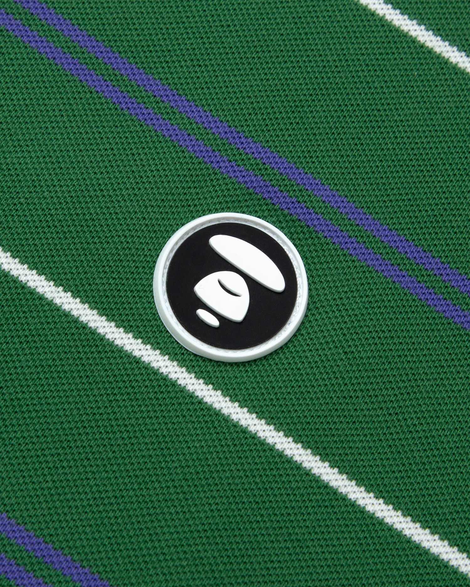 Moonface patch striped polo - Image 8