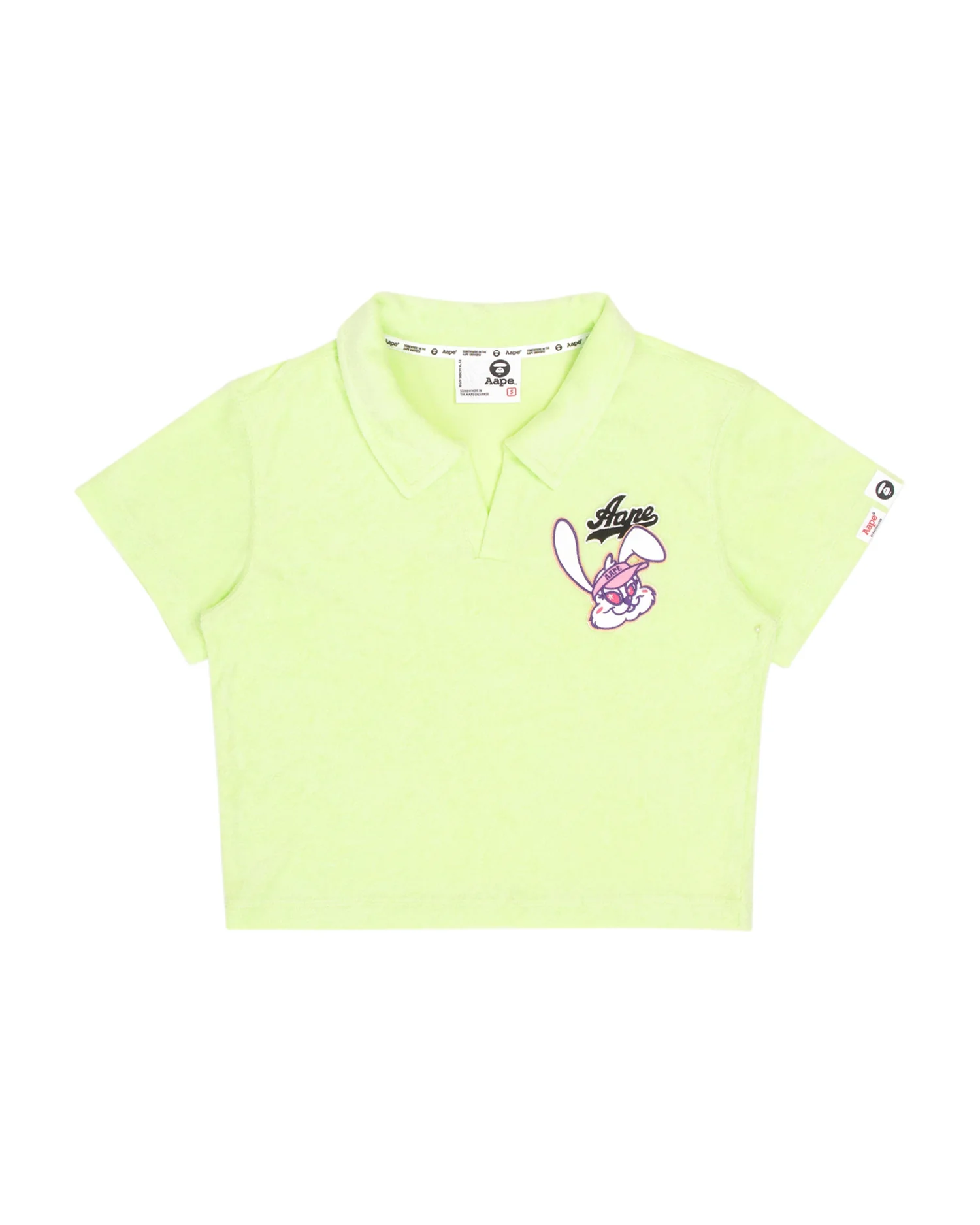 Cropped embroidered textured polo