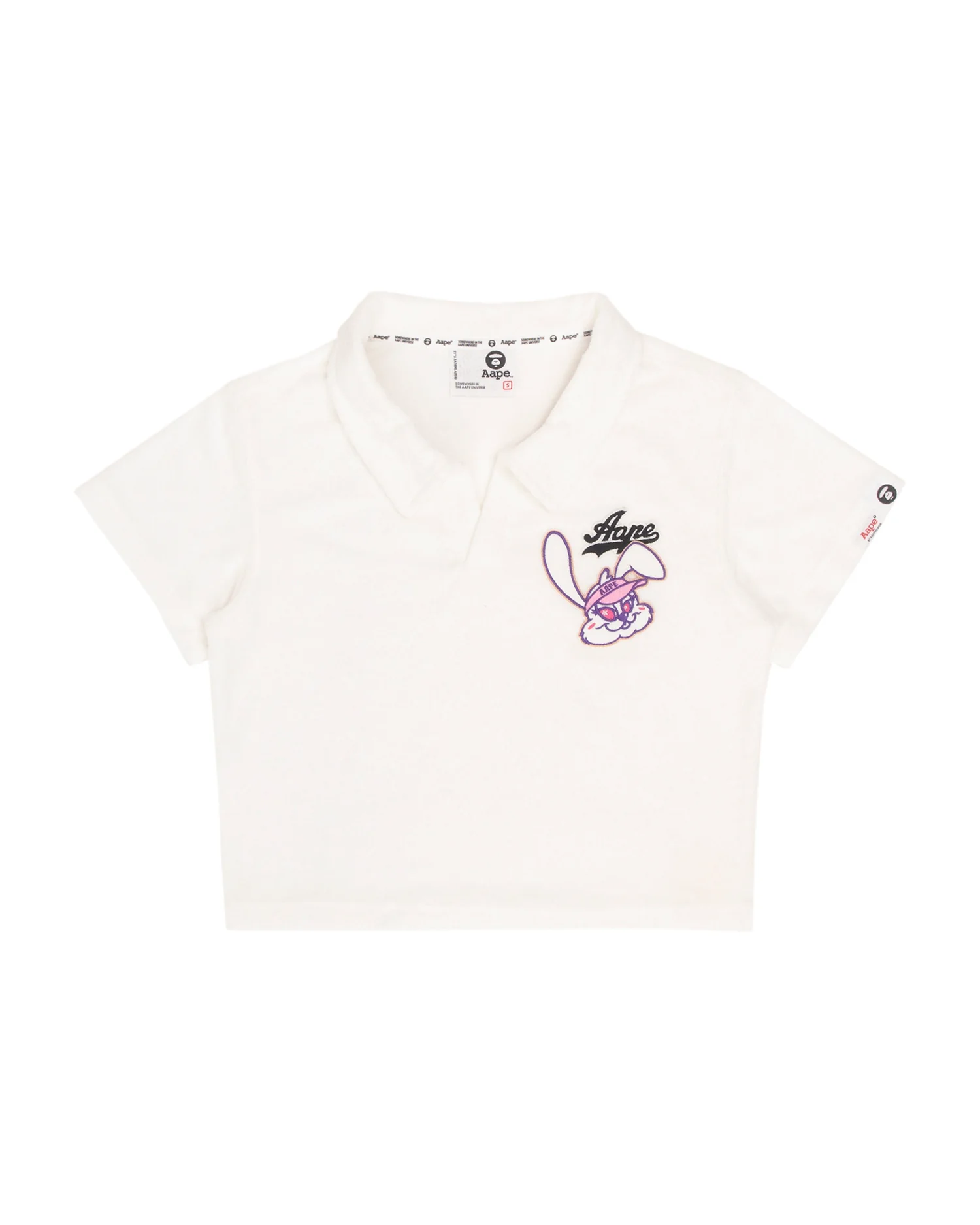 Cropped embroidered textured polo - Image 6