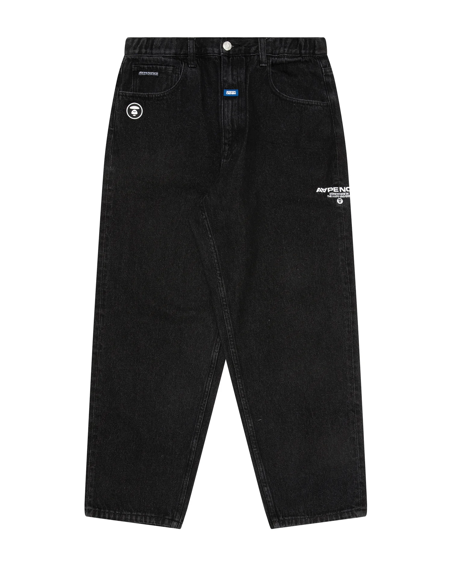 Moonface patch relaxed jeans