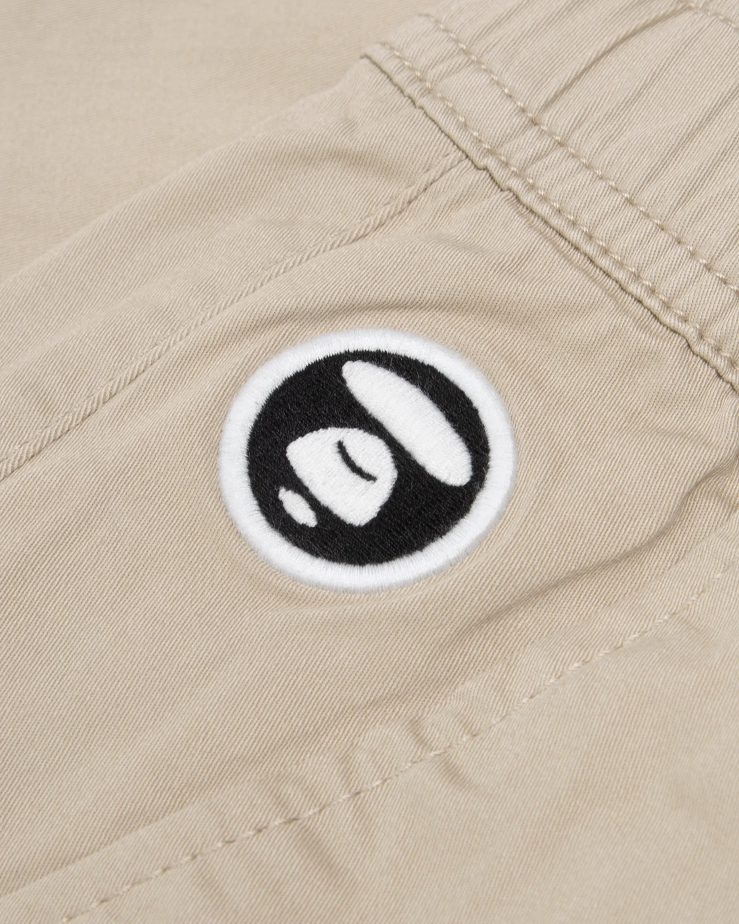 Moonface embroidered twill pants - Image 3