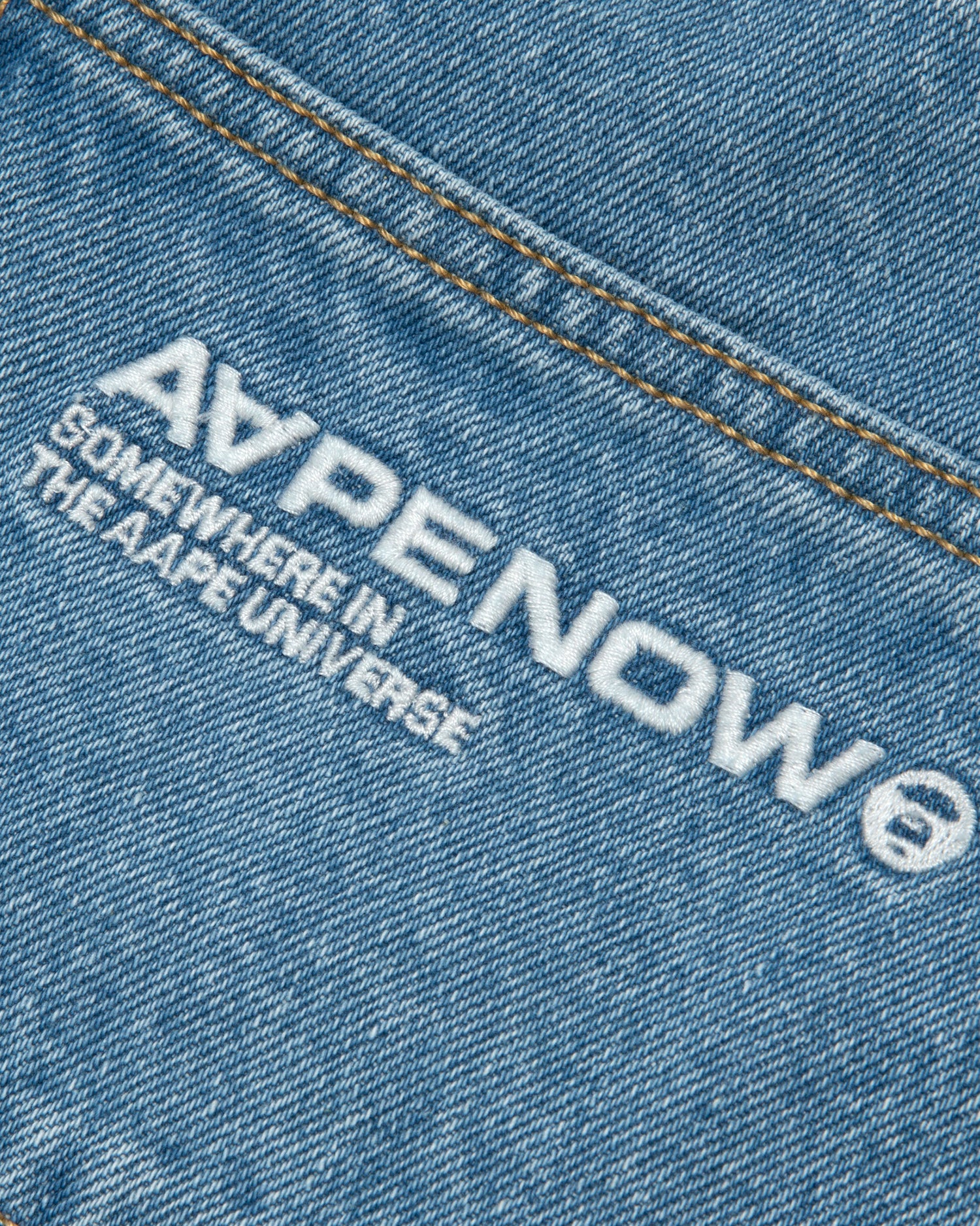 Moonface patch relaxed denim pants - Image 3