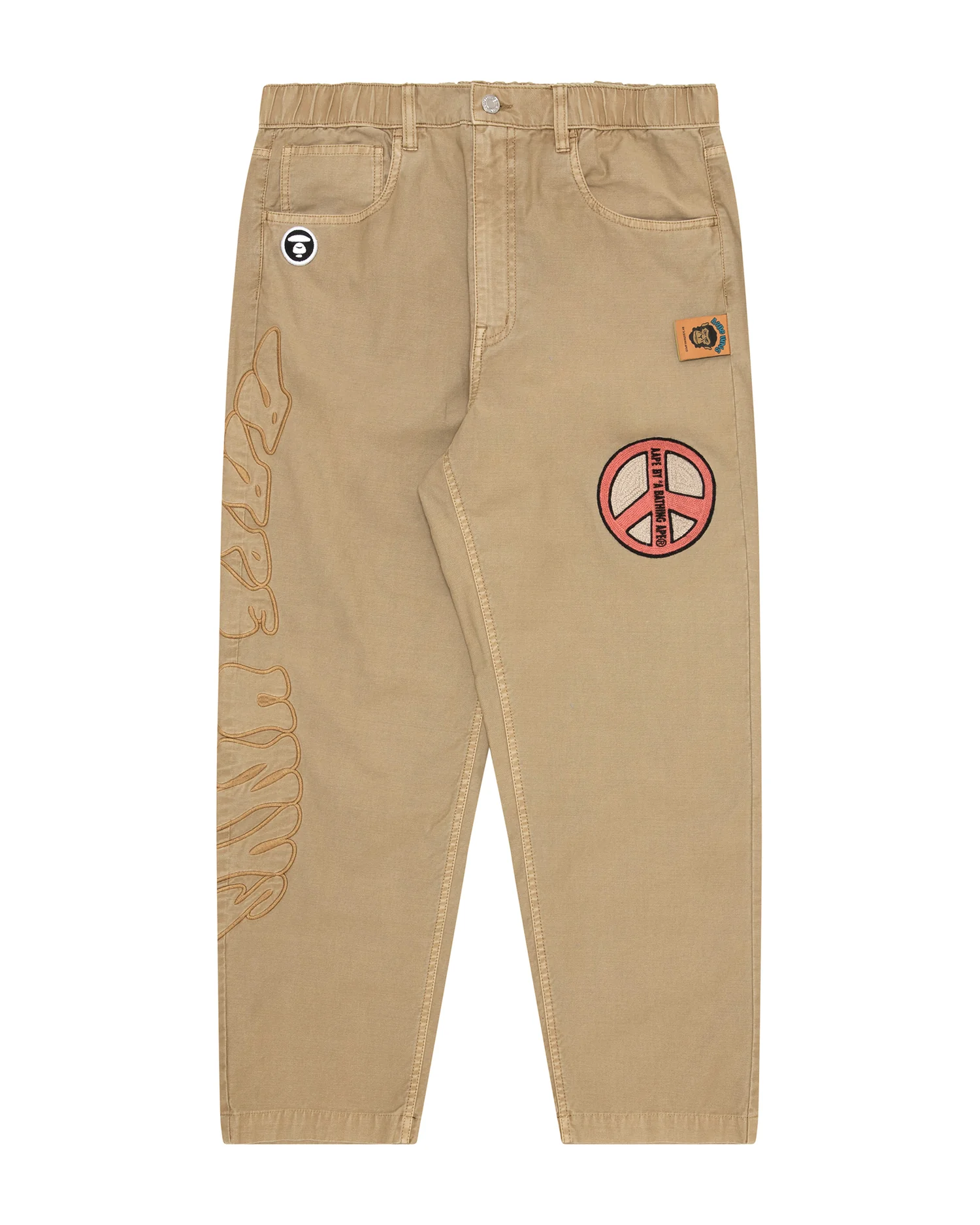 Moonface relaxed embroidered pants