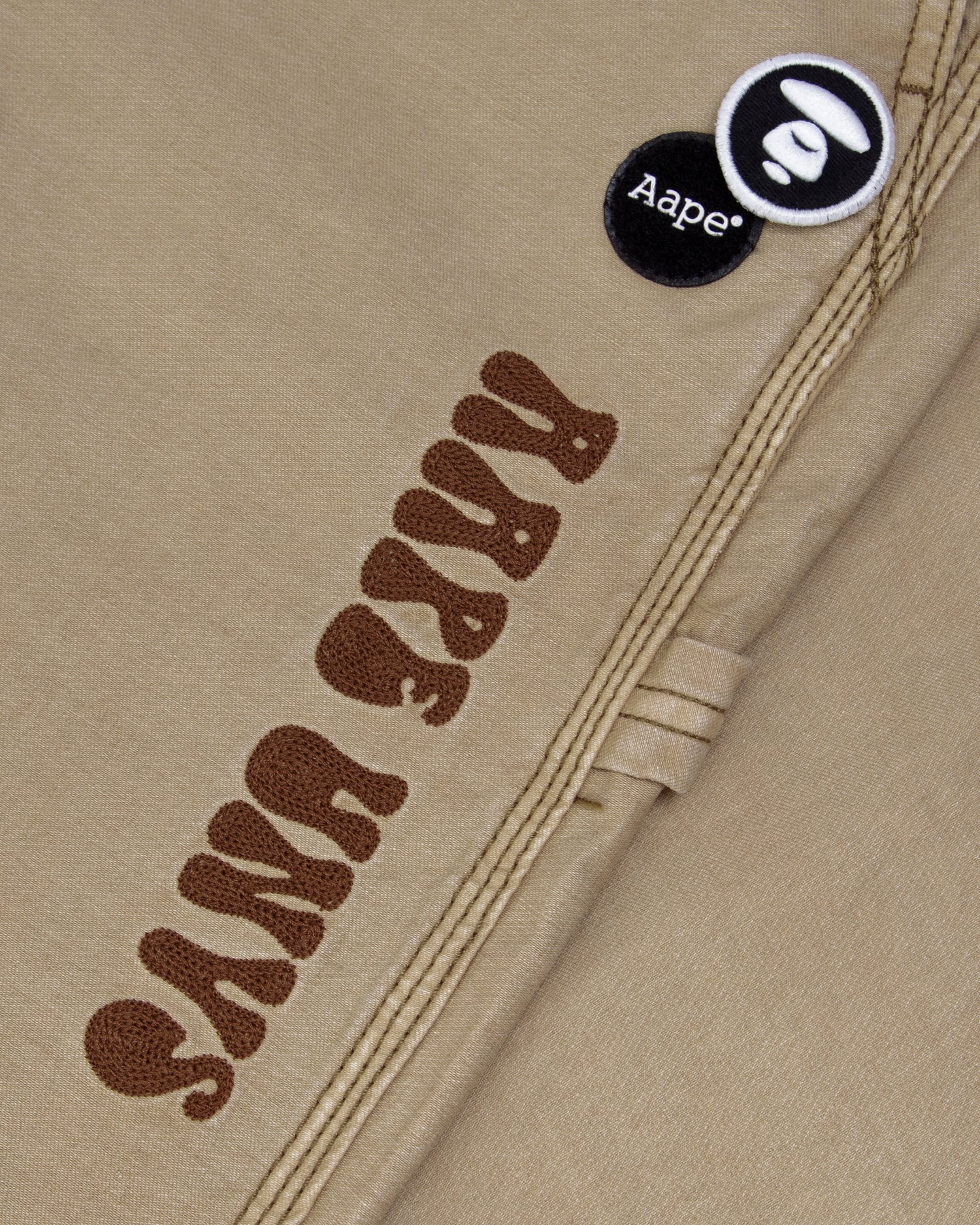 Moonface embroidered patch carpenter pants - Image 3