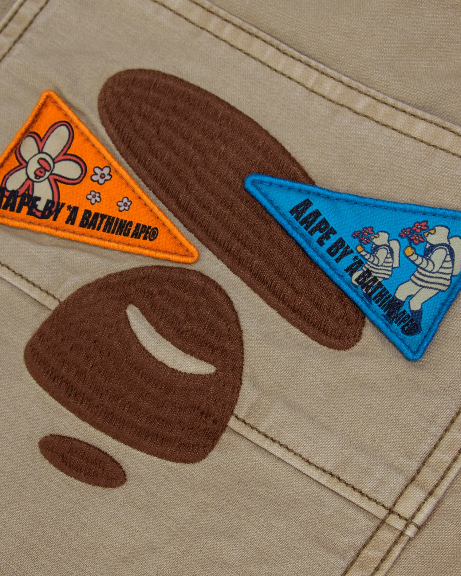 Moonface embroidered patch carpenter pants - Image 5