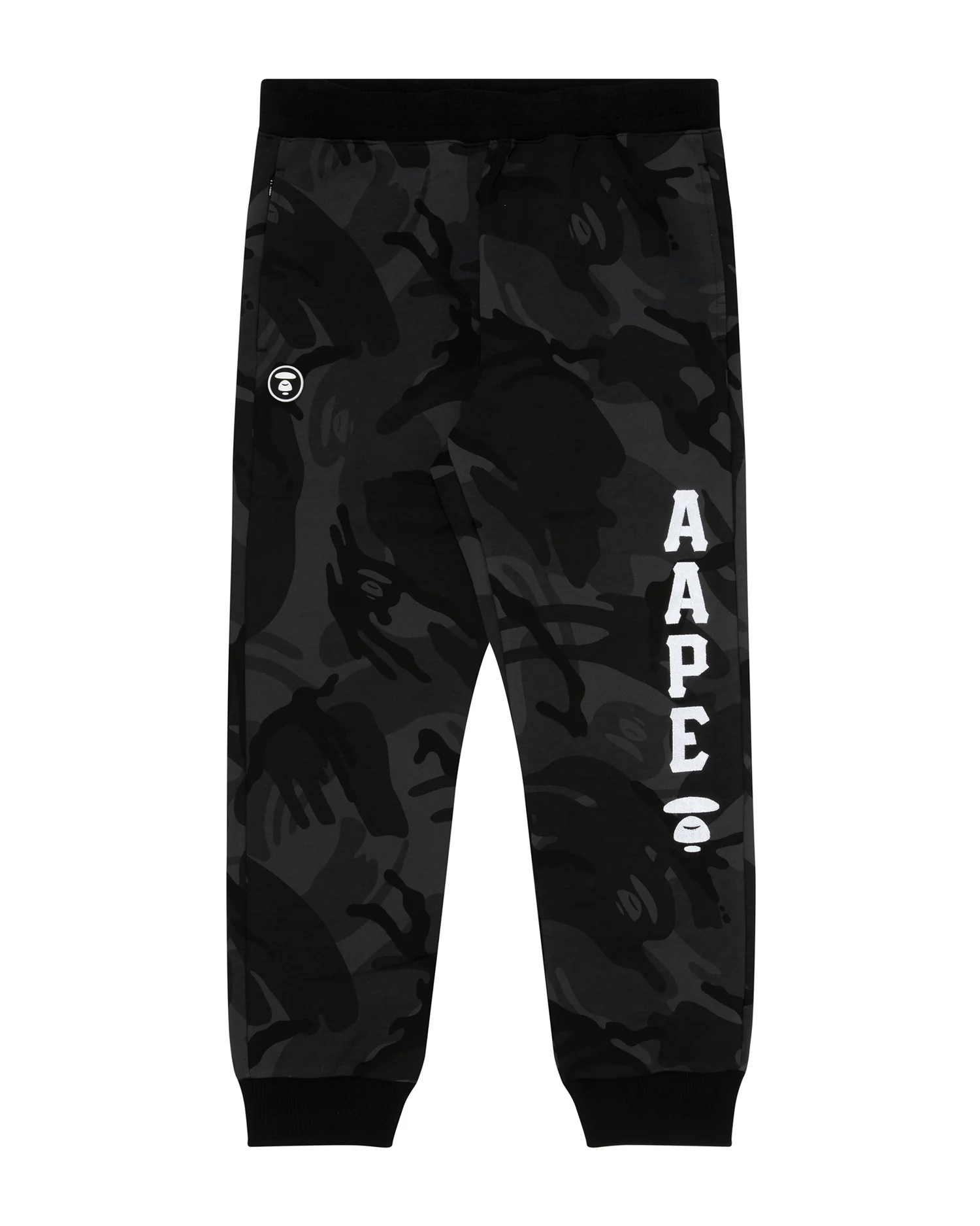 Moonface patch camo sweatpants