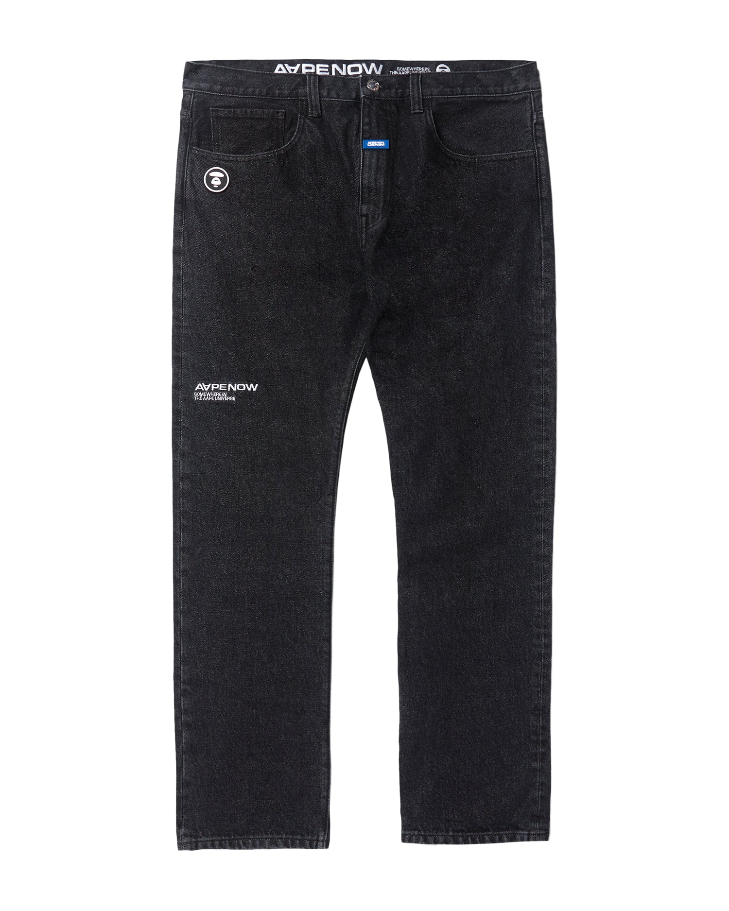 Moonface patch straight jeans