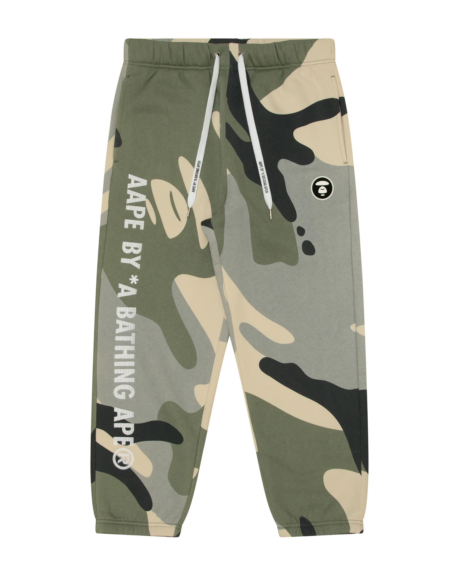 Moonface patch camo sweatpants