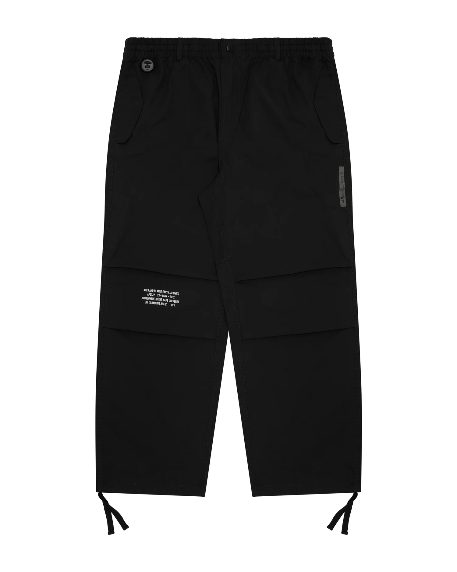 Moonface patch cotton nylon pants