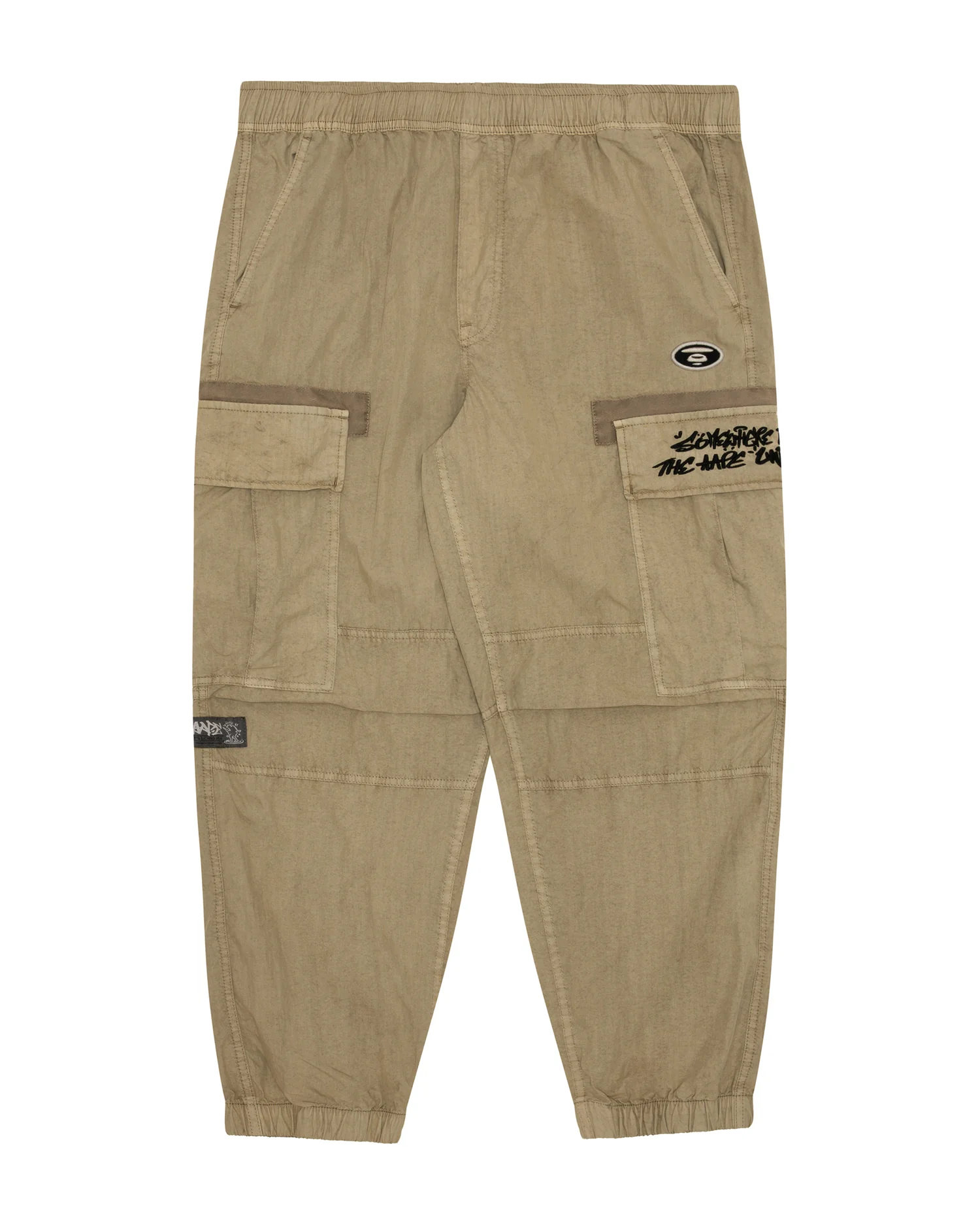 Moonface patch cargo pants