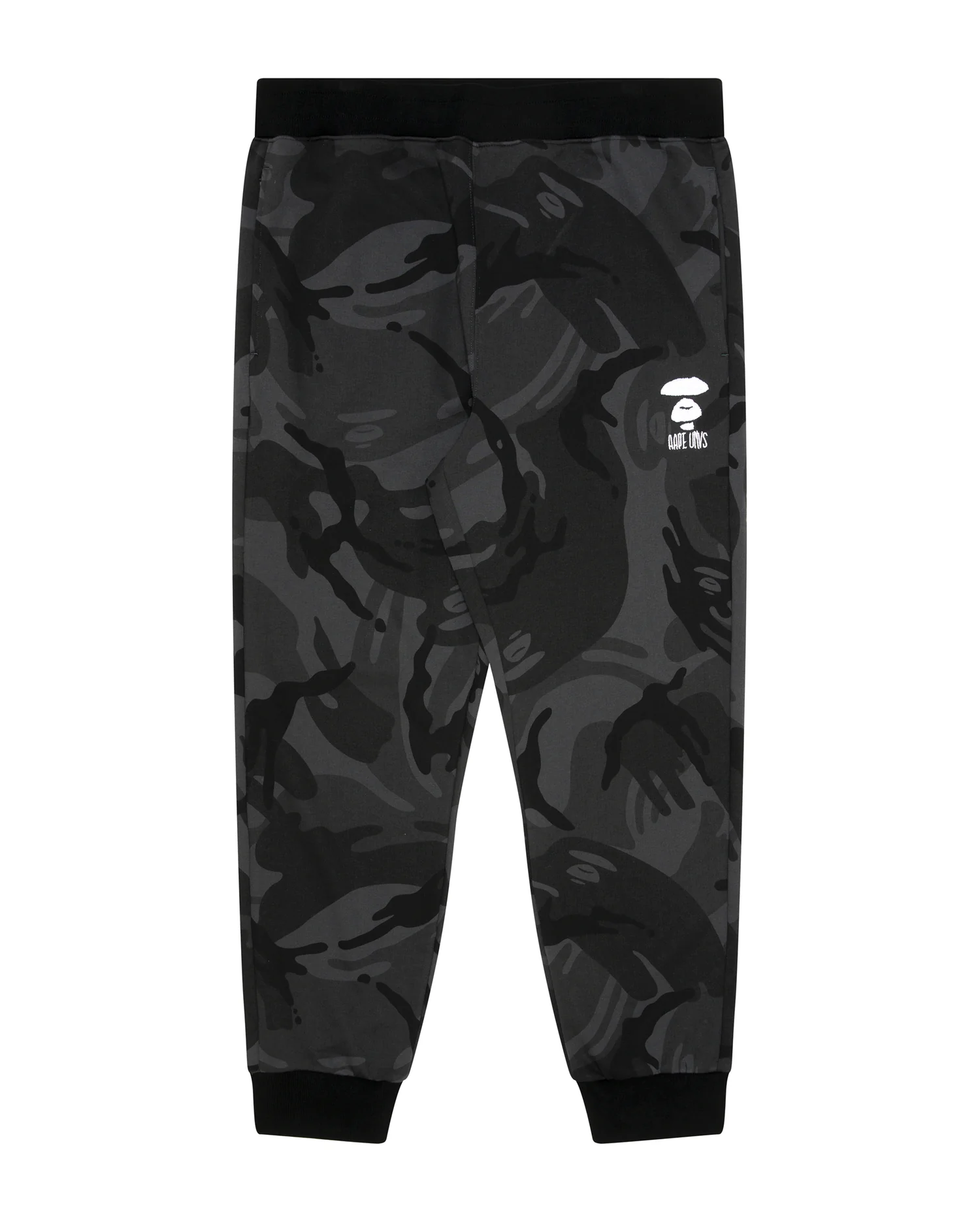 Moonface embroidered camo sweatpants