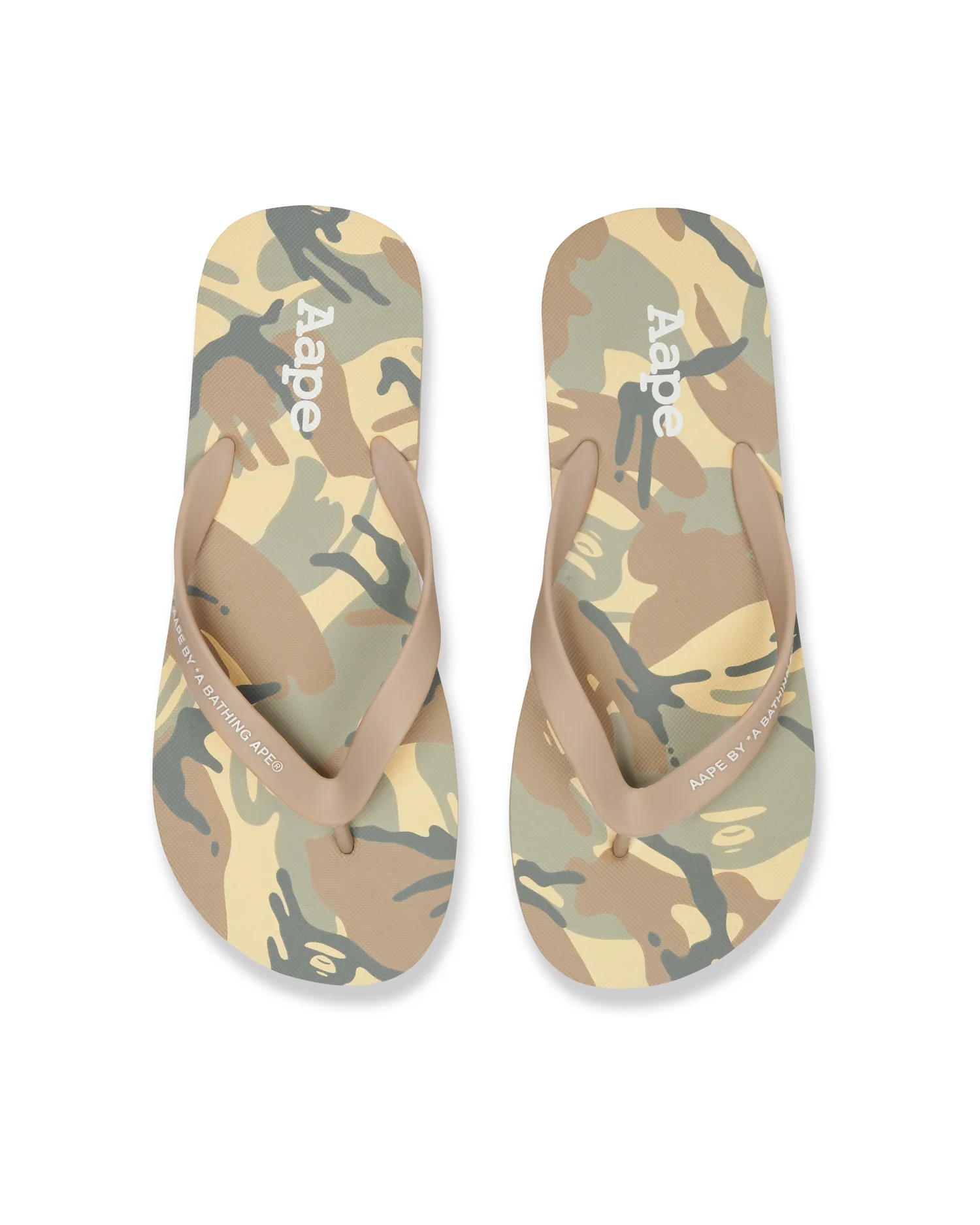 Camo patterned flipflops