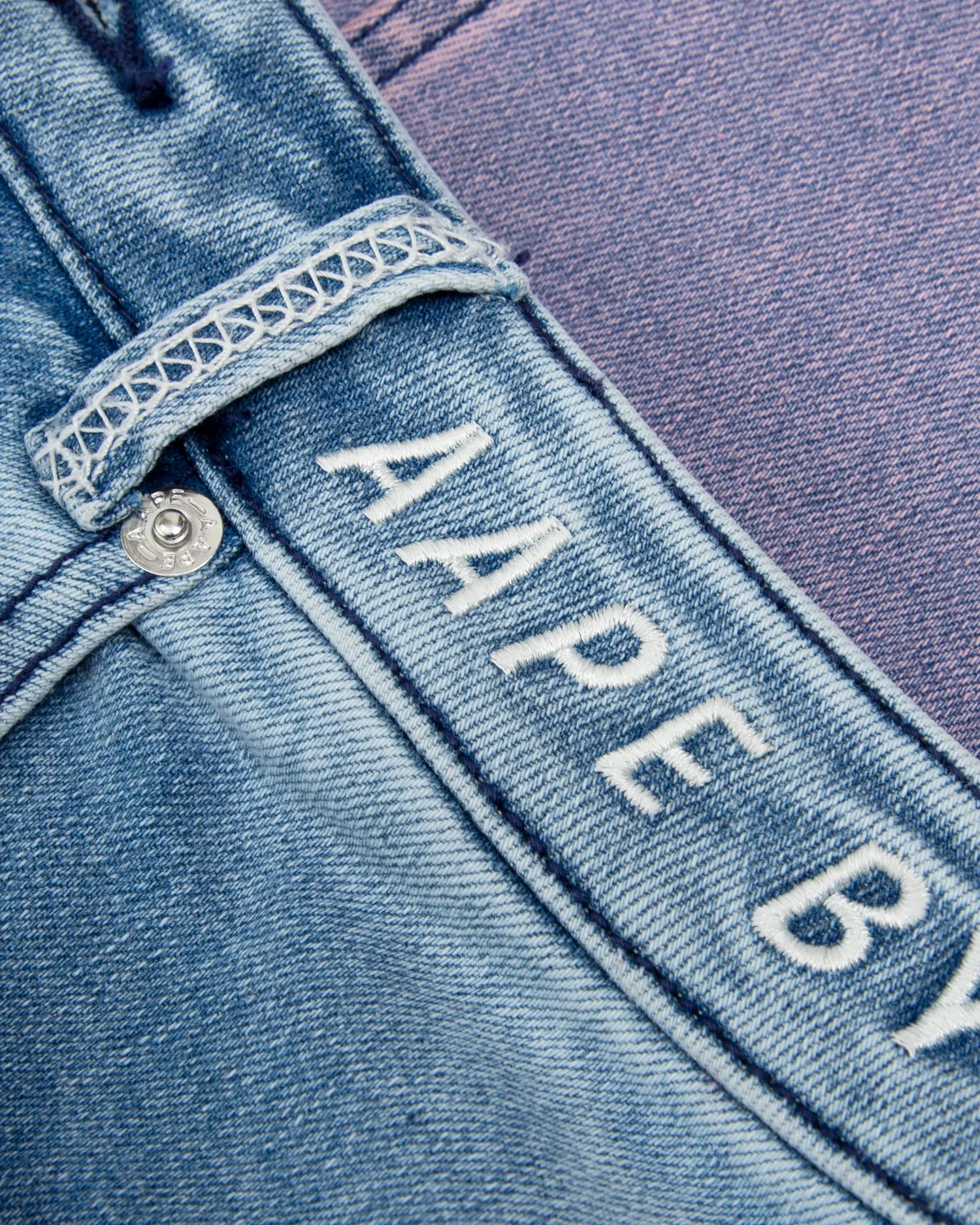 Two-tone washed mini denim skirt - Image 3