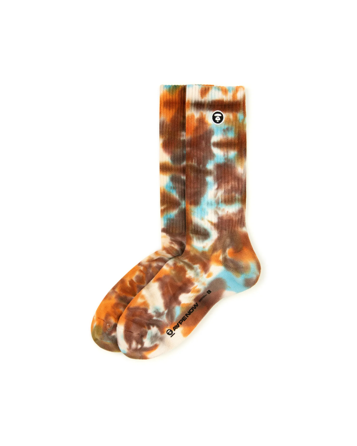 AAPENOW moonface logo tie-dye crew socks - Image 11