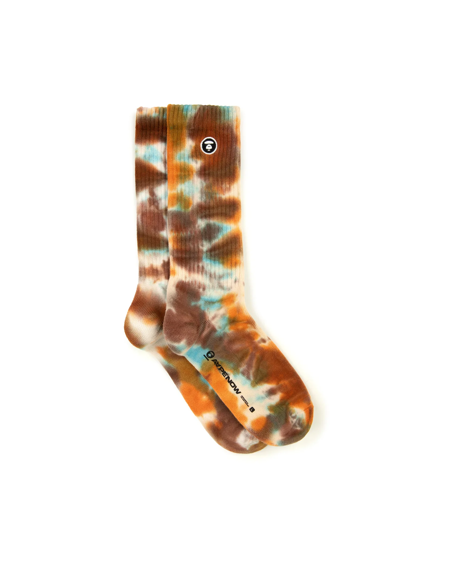 AAPENOW moonface logo tie-dye crew socks - Image 12