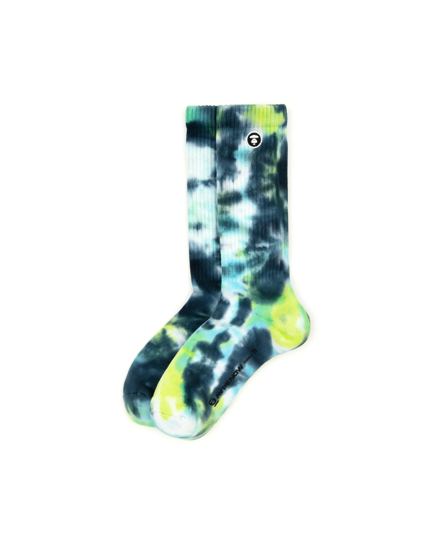 AAPENOW moonface logo tie-dye crew socks - Image 6